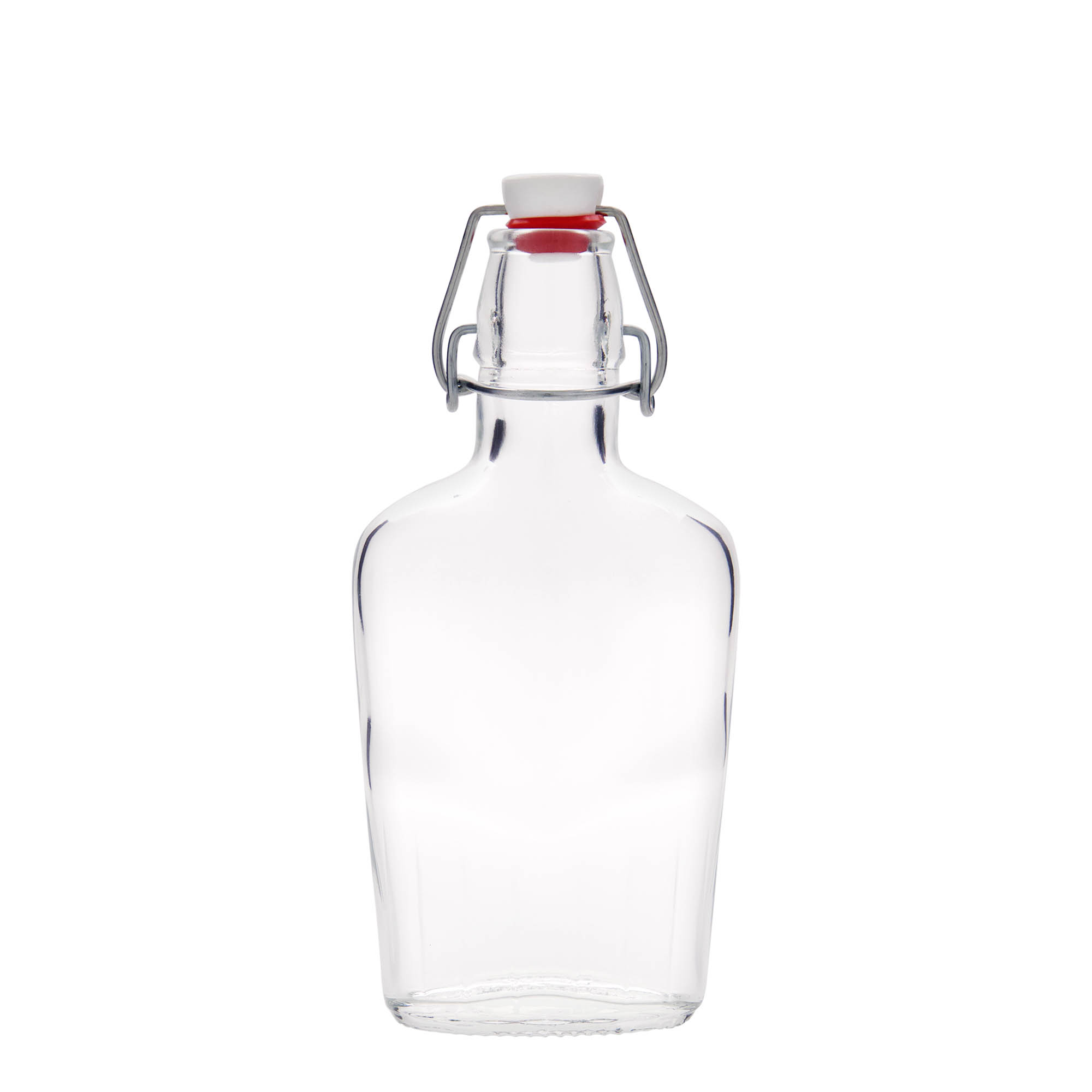 Γυάλινο μπουκάλι 'Fiaschetta' 250 ml, οβάλ, στόμιο: μηχανικό πώμα