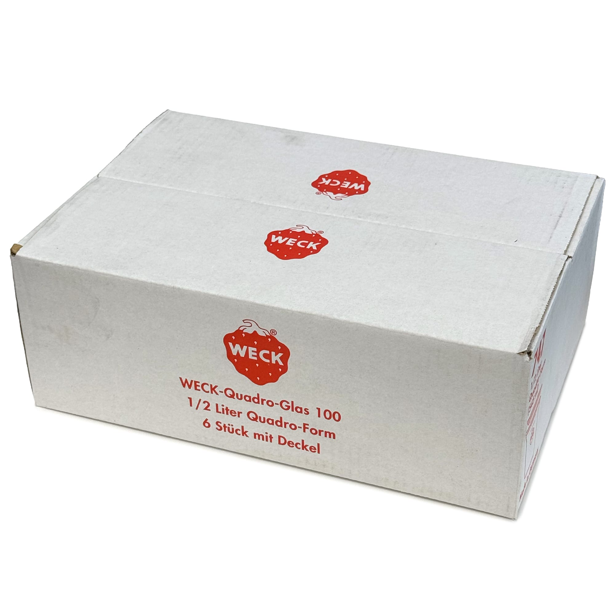 6x Τετράγωνο βάζο WECK 545 ml με γυάλινο καπάκι RR 100