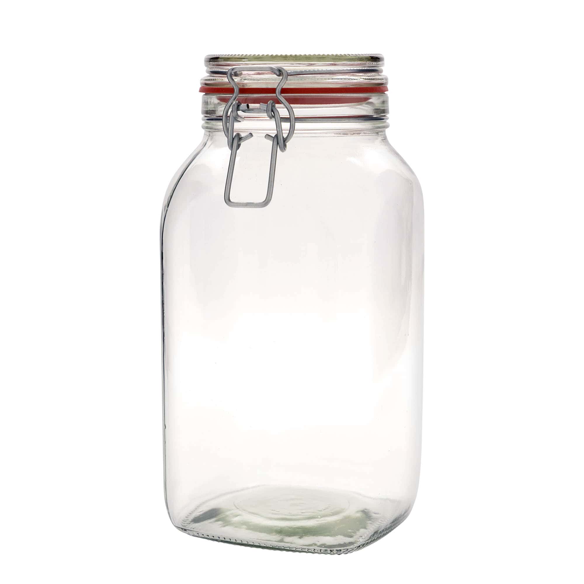 2.590 ml Drahtbügelglas, quadratisch, Mündung: Drahtbügelverschluss 2.590 ml Drahtbügelglas, quadratisch, Mündung: Drahtbügelverschluss