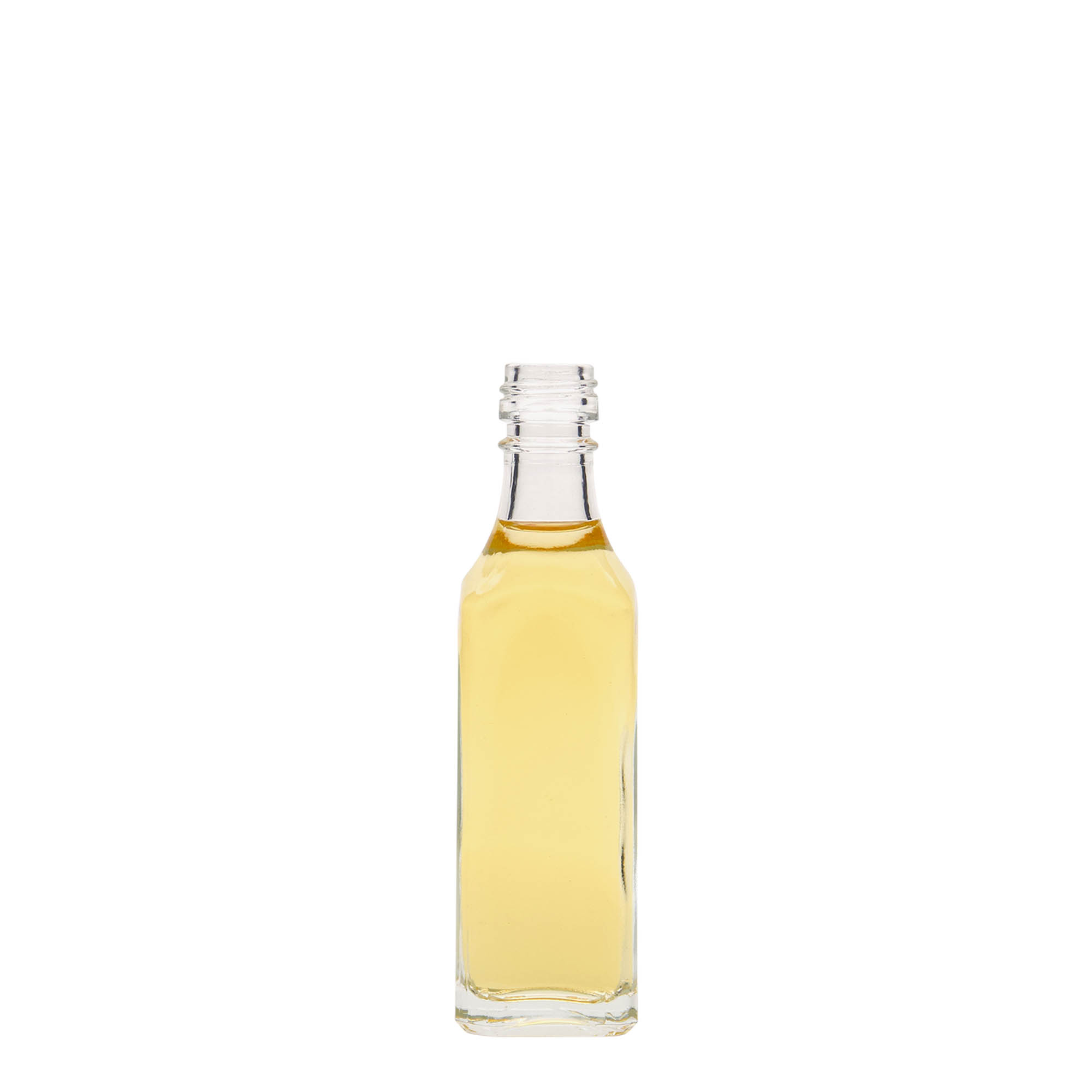 Γυάλινο μπουκάλι 'Siena' 50 ml, τετράγωνο, στόμιο: PP 18