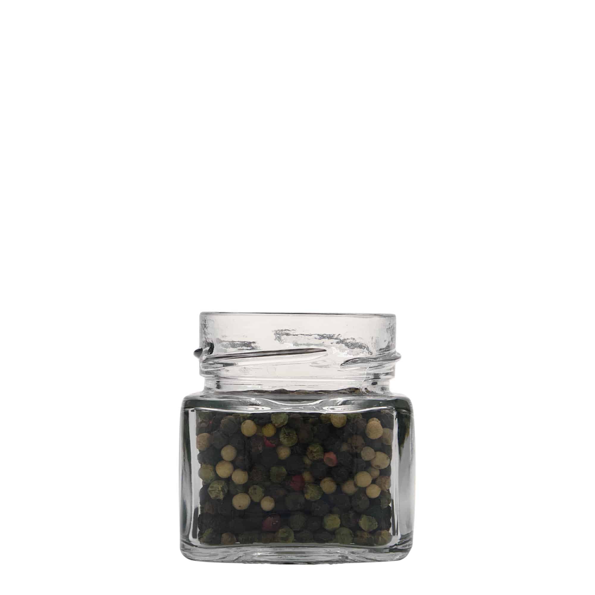 Τετράγωνο βάζο 'Ίκαρος' 106 ml, στόμιο: deep twist-off (DTO 58) Τετράγωνο βάζο 'Ίκαρος' 106 ml, στόμιο: deep twist-off (DTO 58)