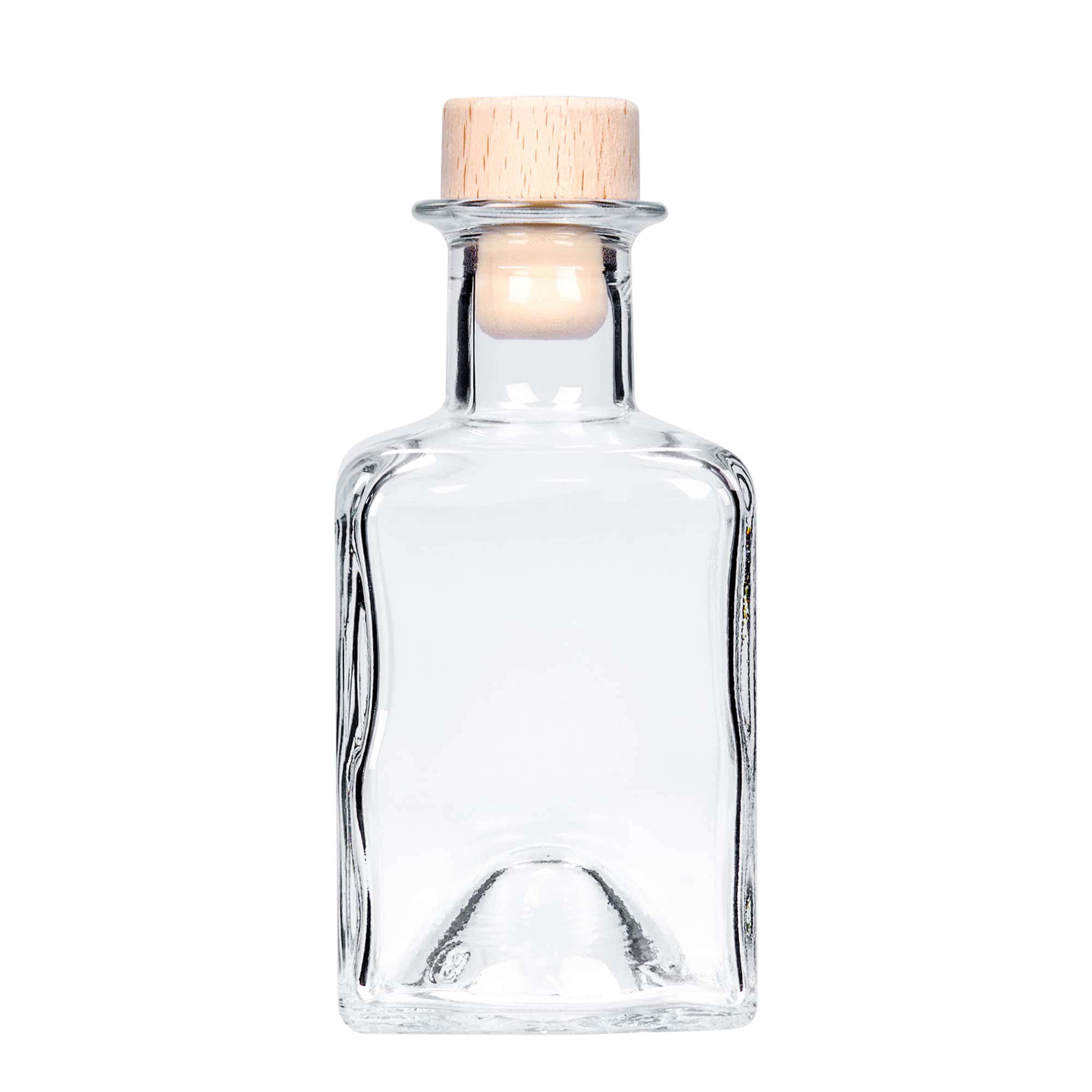 Γυάλινο μπουκάλι 'Kubica' 200 ml, τετράγωνο, στόμιο: φελλός
