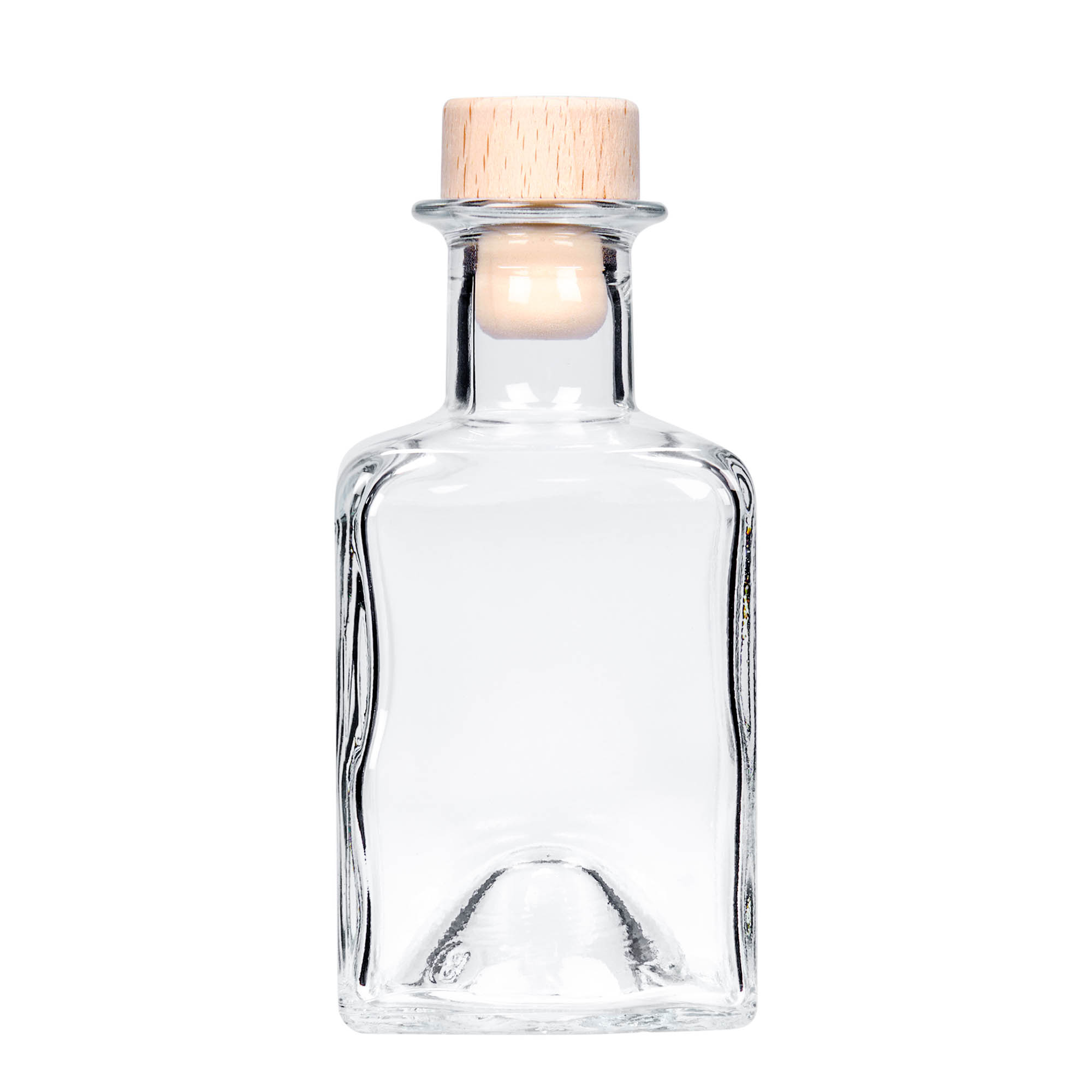 Γυάλινο μπουκάλι 'Kubica' 200 ml, τετράγωνο, στόμιο: φελλός