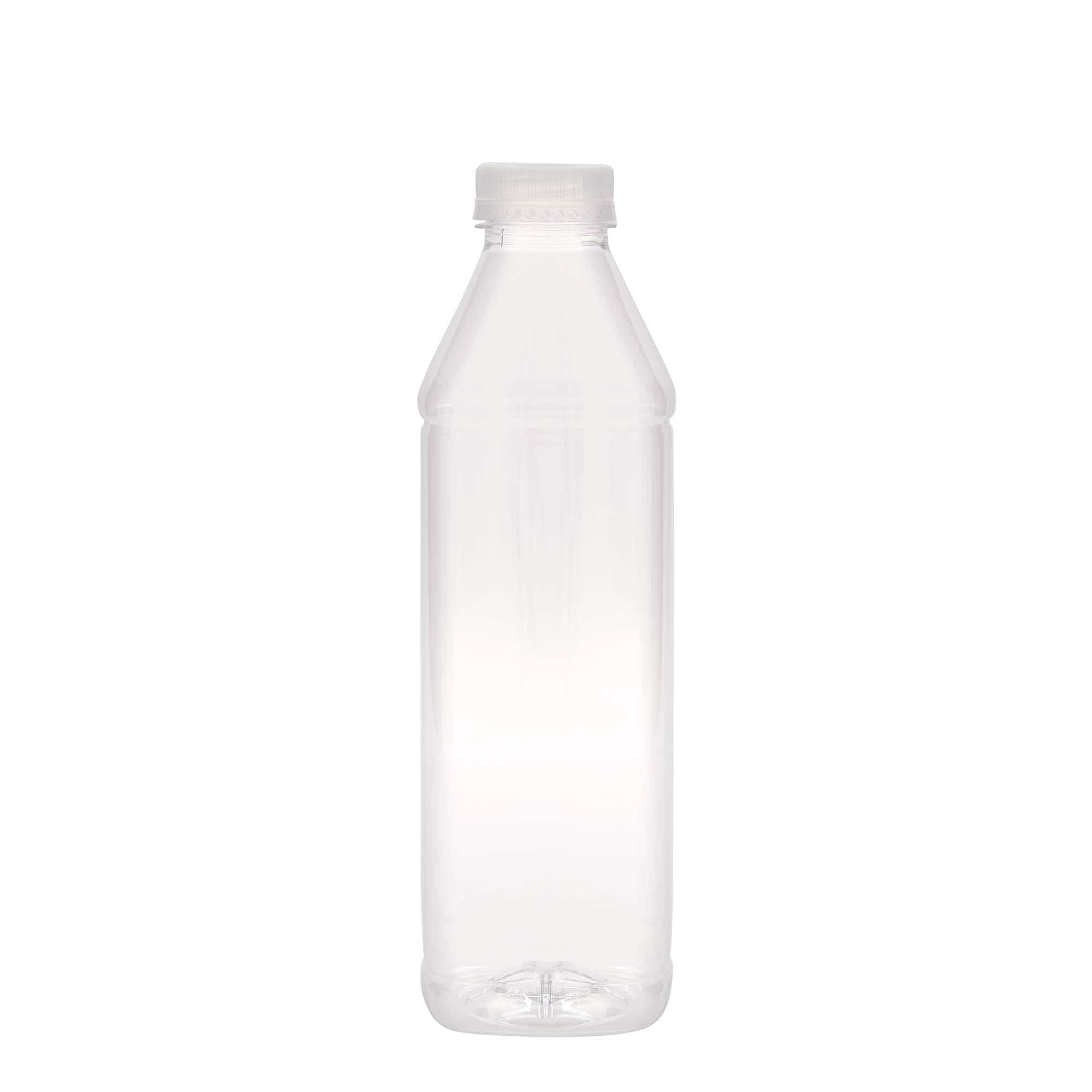 Μπουκάλι PET 'Milk and Juice Carré' 1.000 ml, τετράγωνο, πλαστικό, στόμιο: 38 mm