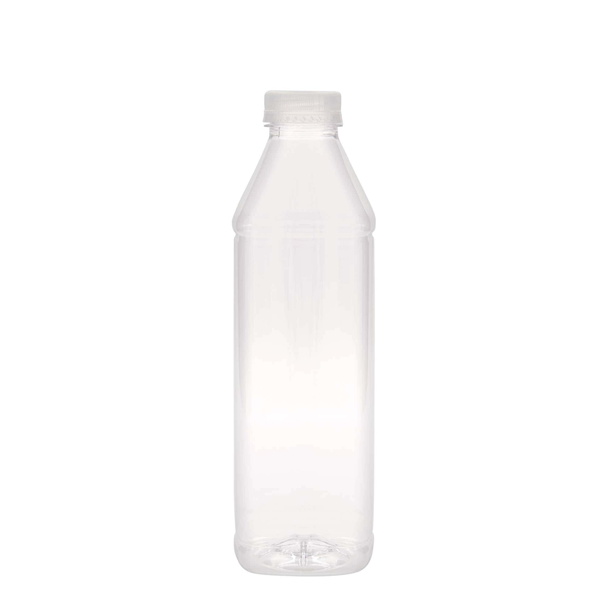 Μπουκάλι PET 'Milk and Juice Carré' 1.000 ml, τετράγωνο, πλαστικό, στόμιο: 38 mm