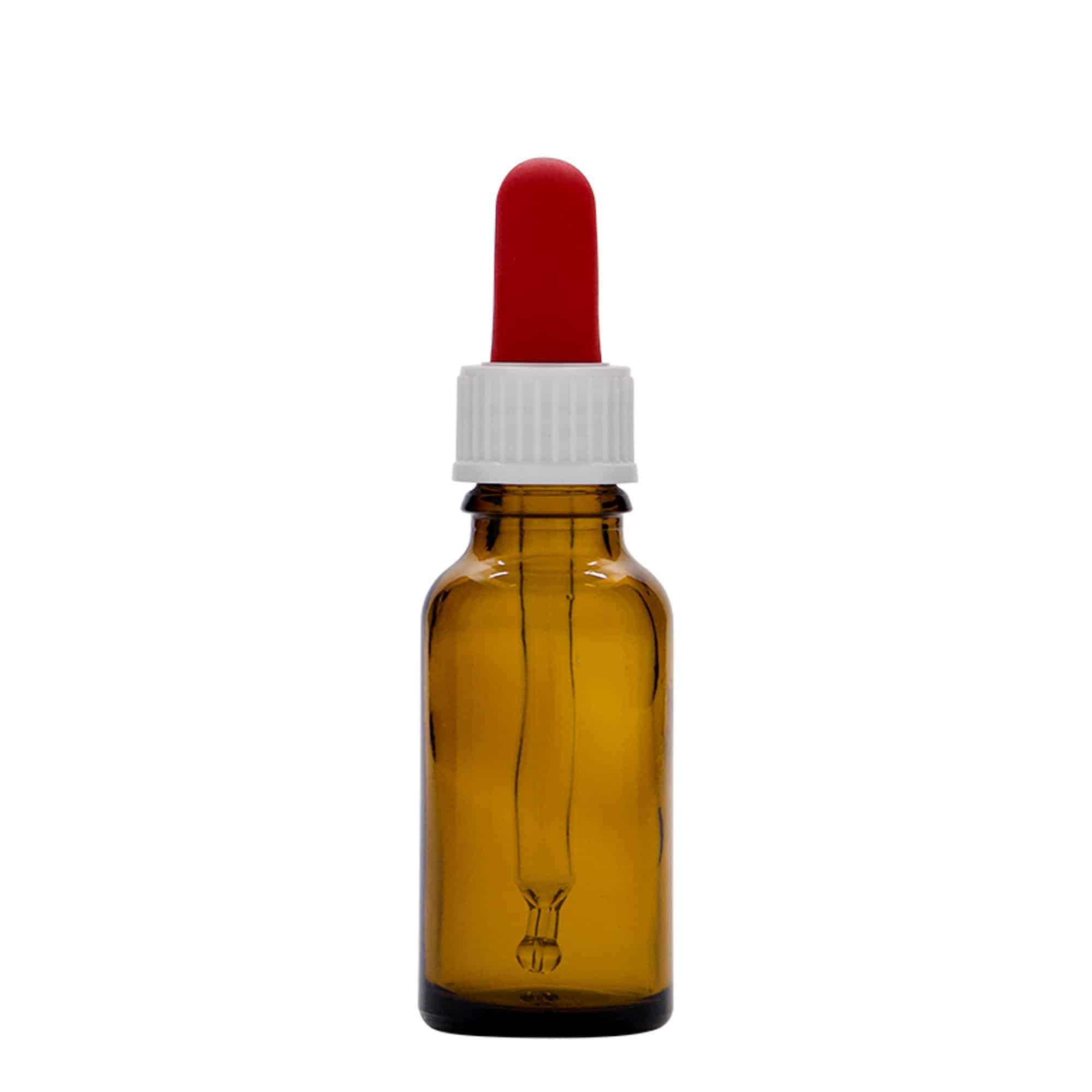 Μπουκάλι φαρμάκου με σταγονόμετρο 20 ml, γυάλινο, καφέ, στόμιο: DIN 18