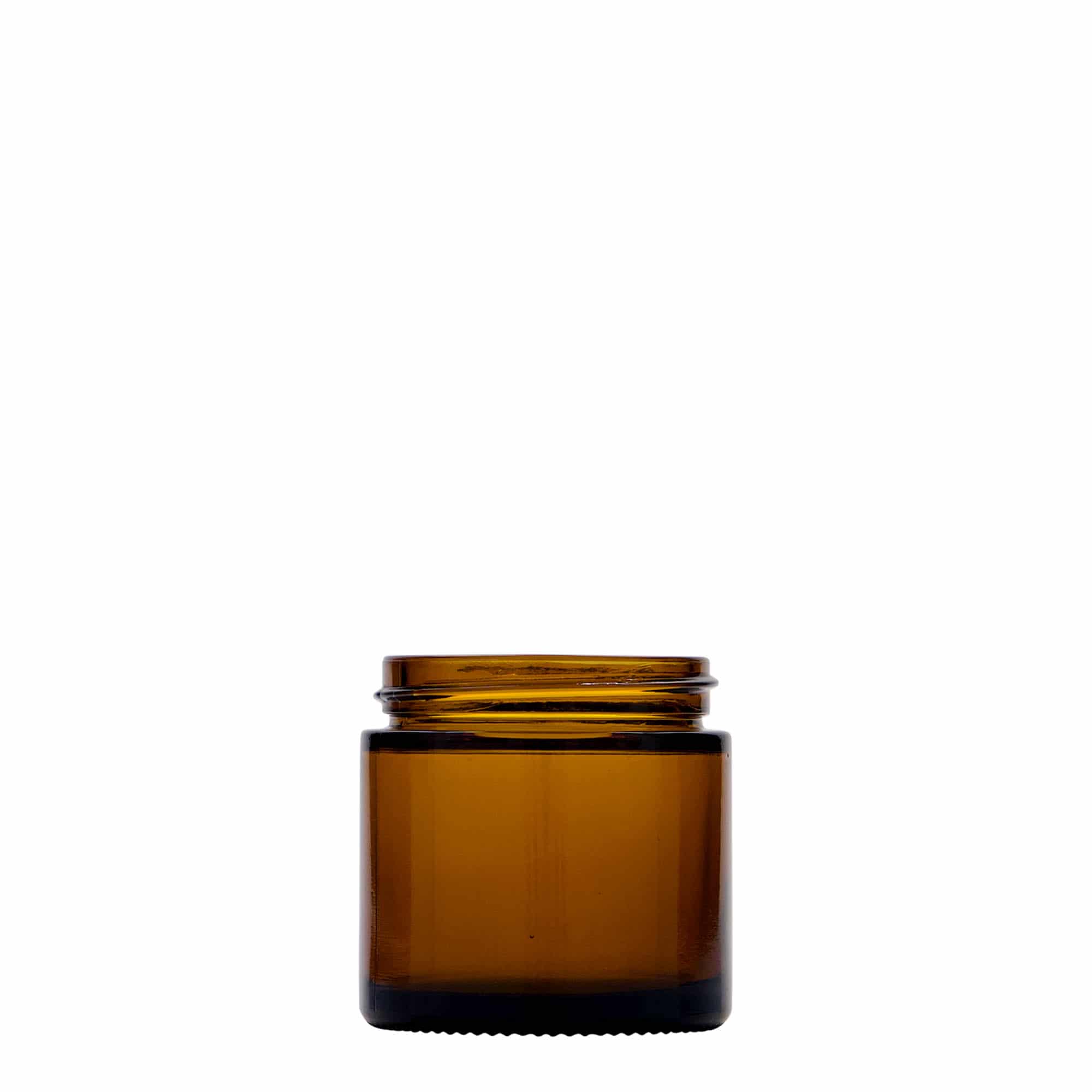 Βάζο για καλλυντικά 'Brown Line' 60 ml, γυάλινο, καφέ, στόμιο: βιδωτό πώμα
