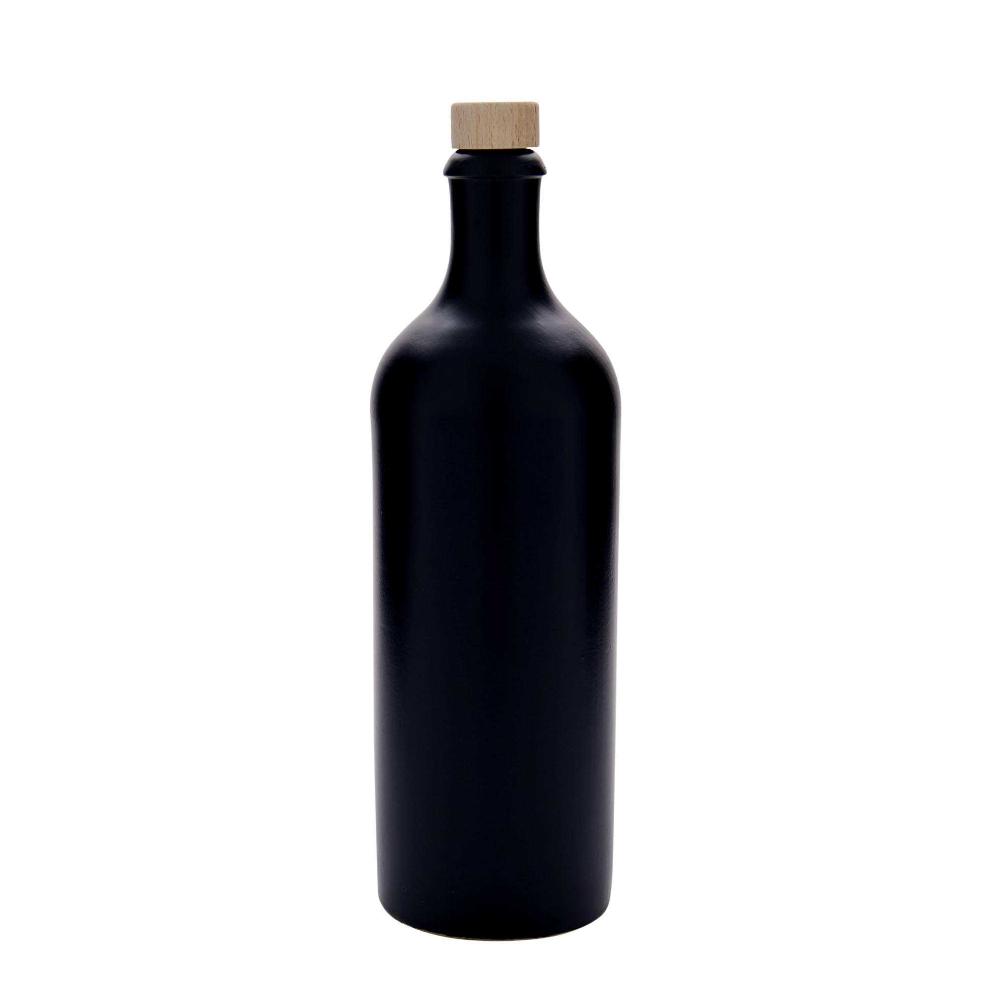 Κεραμικό μπουκάλι 750 ml, κεραμικό, μαύρο, στόμιο: φελλός