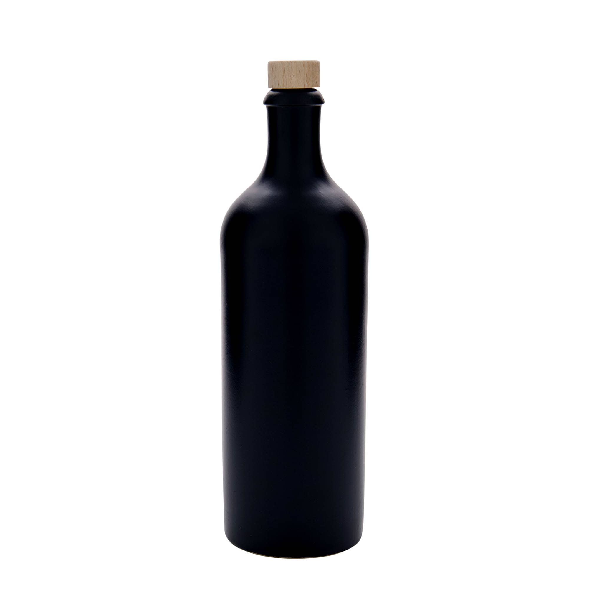 750 ml πιθάρι από πηλό, πέτρινο σκεύος, μαύρο, στόμιο: φελλός