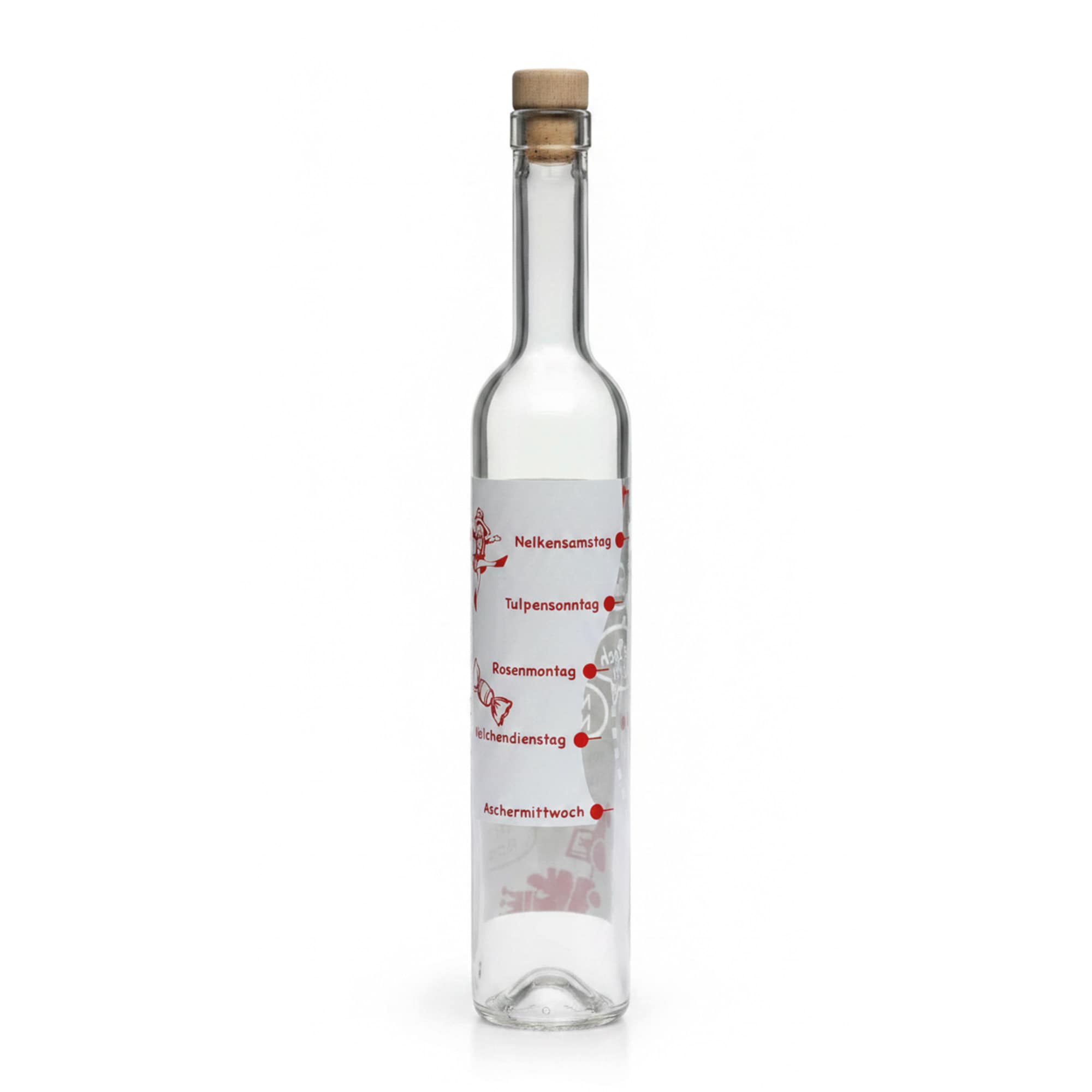 500 ml γυάλινο μπουκάλι Maximo με εκτύπωση 'Καρναβάλι', στόμιο: φελλός