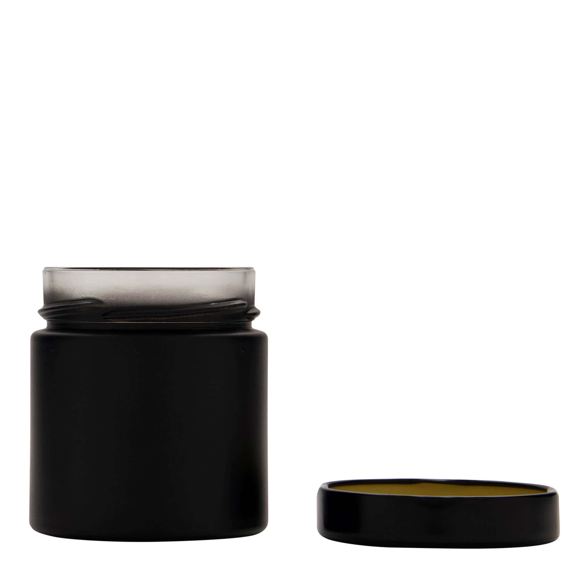 Στρογγυλό βάζο 'Aurora' 220 ml, μαύρο, στόμιο: deep twist-off (DTO 66)