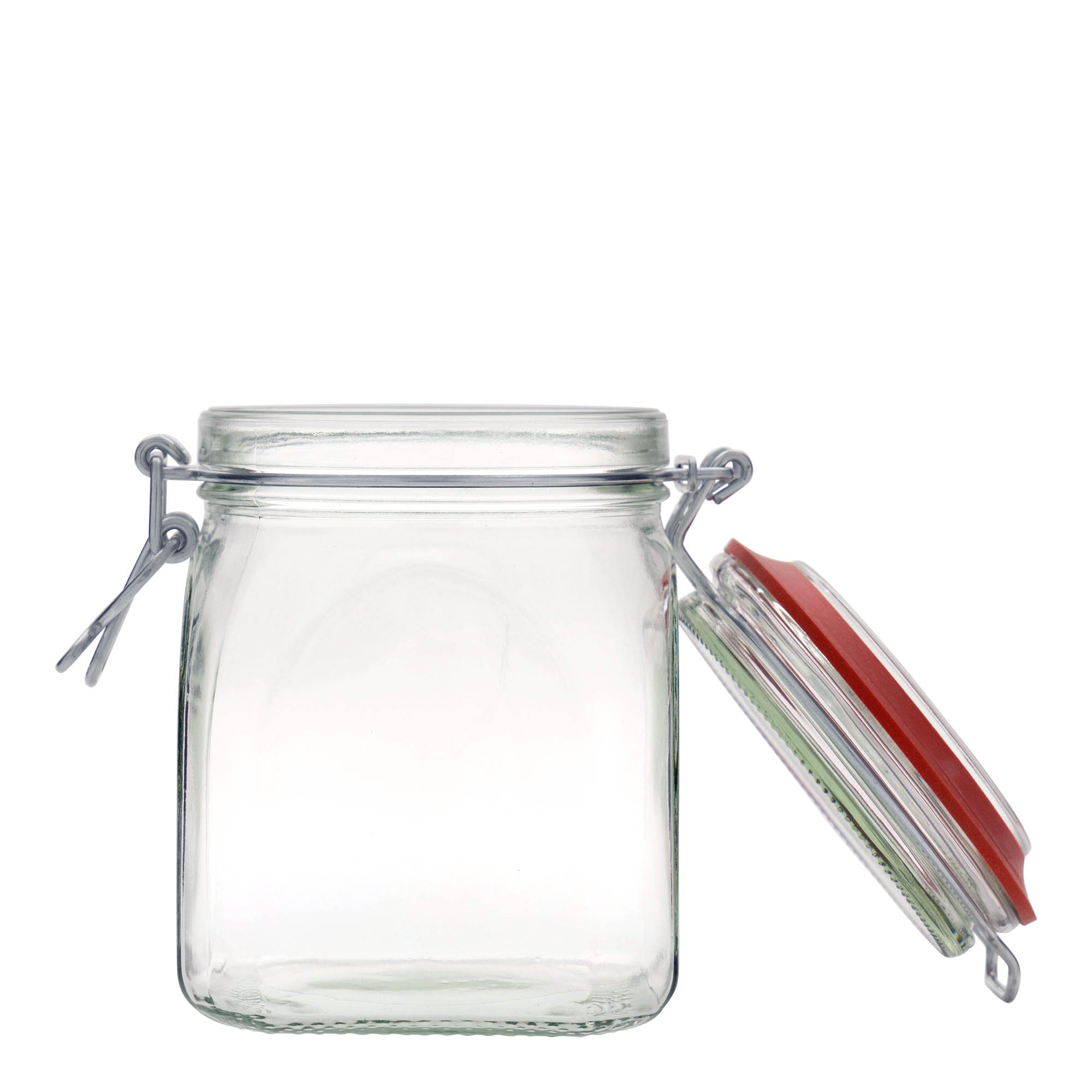 Βάζο με καπάκι με κλιπ 900 ml, τετράγωνο, στόμιο: καπάκι με κλιπ