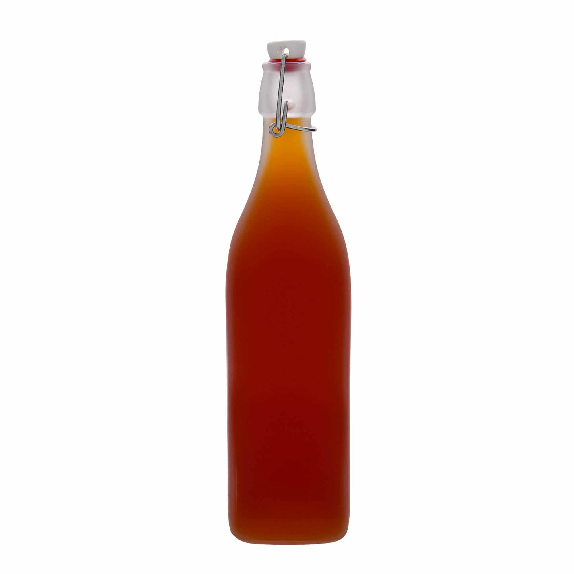 Γυάλινο μπουκάλι 'Swing' 1.000 ml, τετράγωνο, λευκό, στόμιο: μηχανικό πώμα