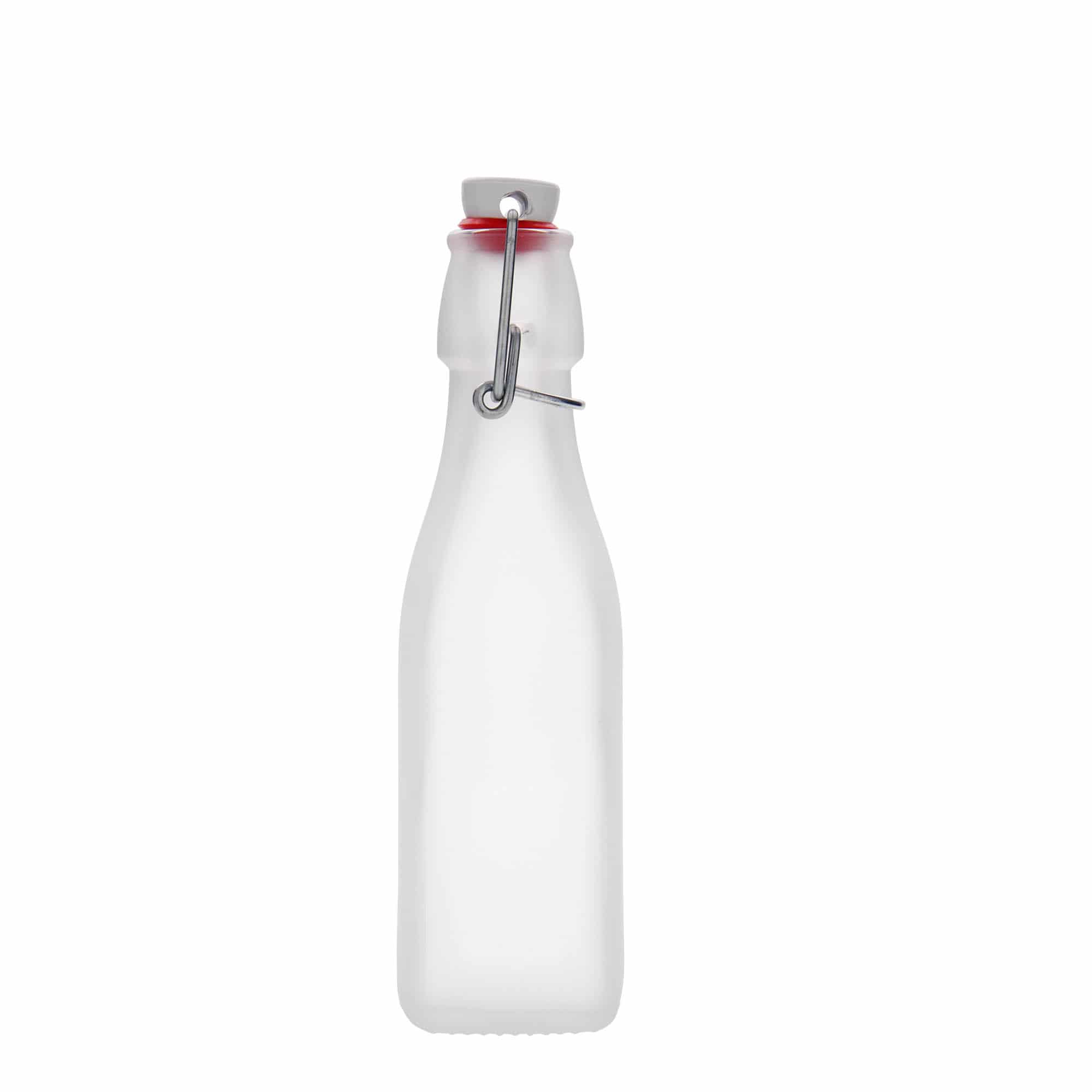 Γυάλινο μπουκάλι 'Swing' 250 ml, τετράγωνο, λευκό, στόμιο: μηχανικό πώμα
