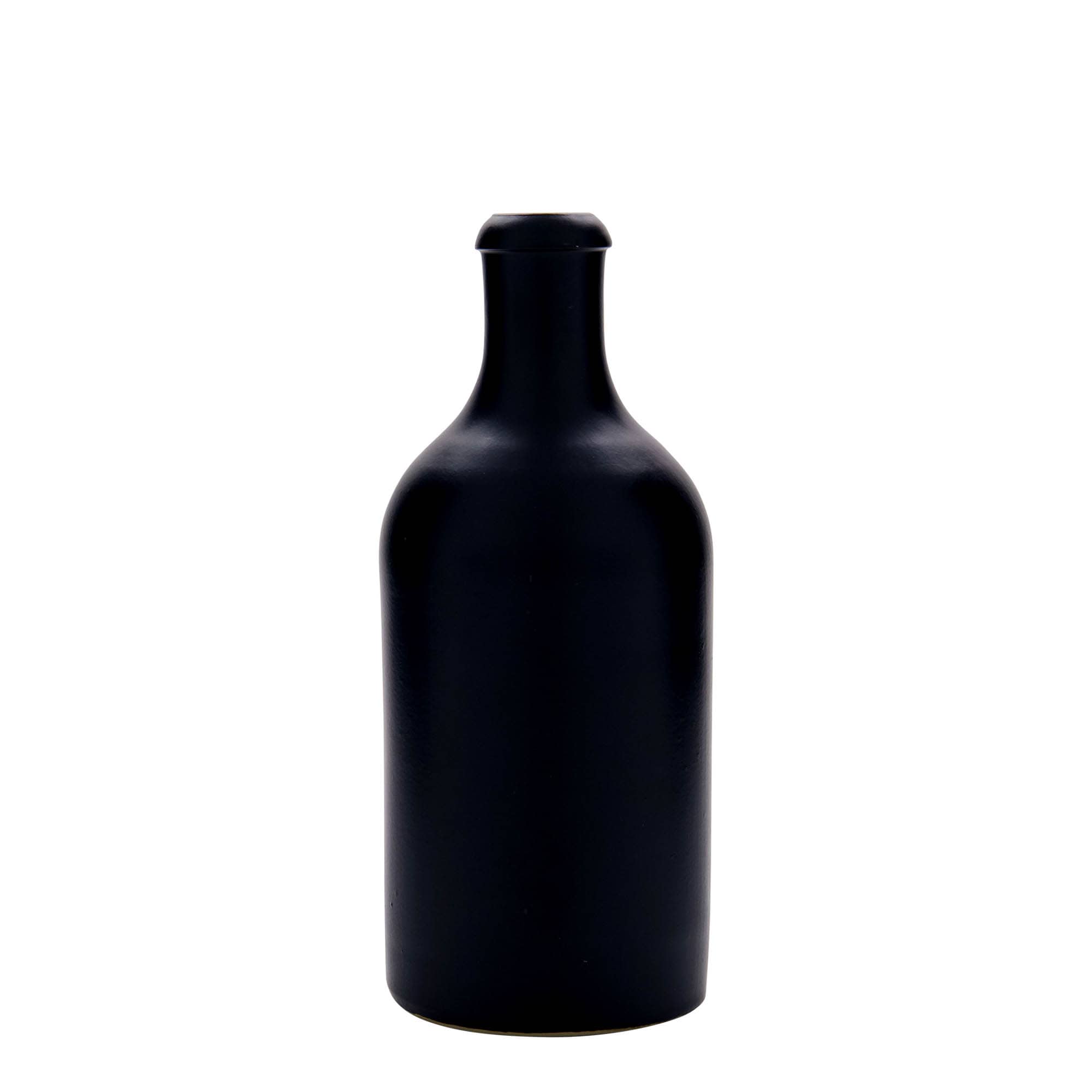 Κεραμικό μπουκάλι 500 ml, κεραμικό, μαύρο, στόμιο: φελλός Κεραμικό μπουκάλι 500 ml, κεραμικό, μαύρο, στόμιο: φελλός