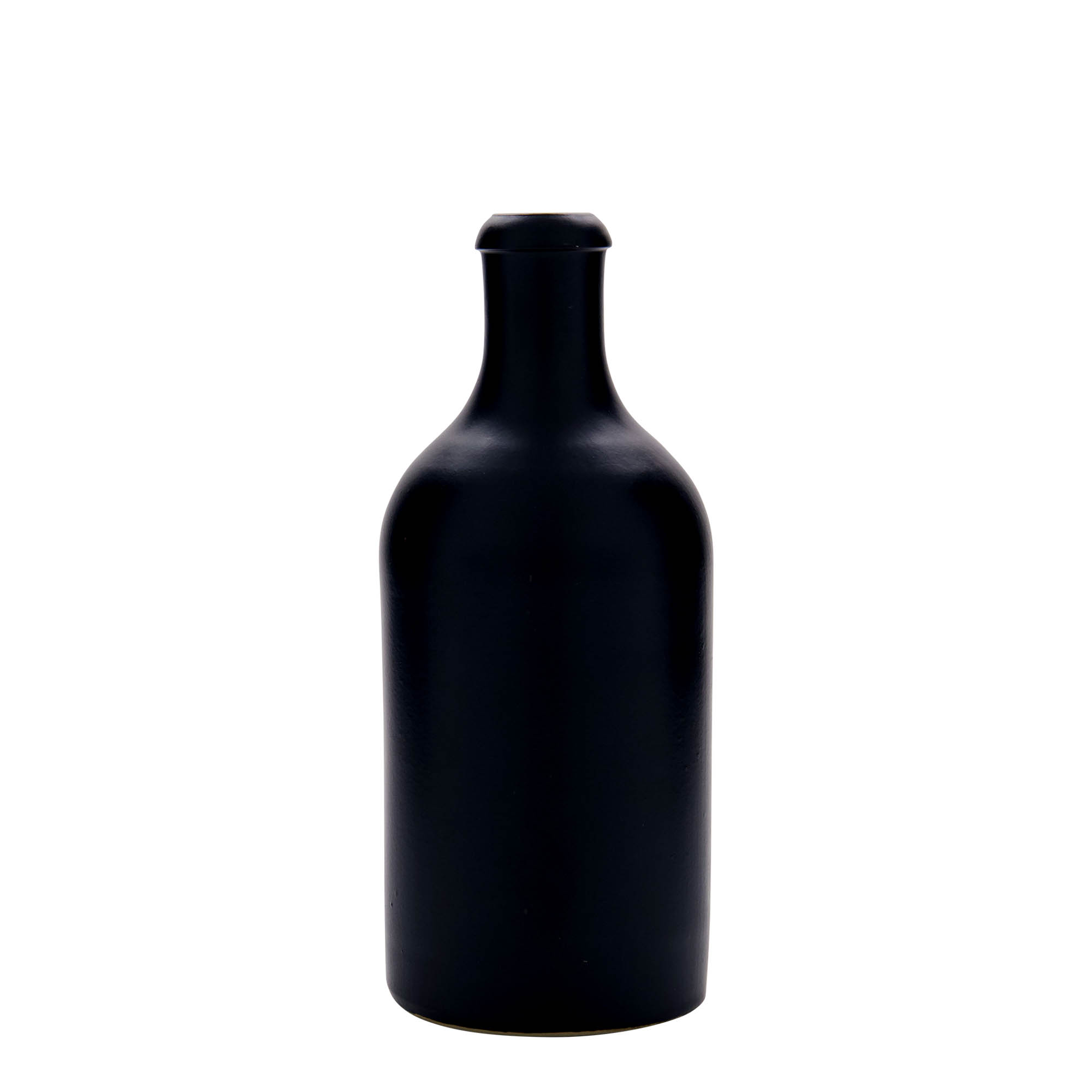 Κεραμικό μπουκάλι 500 ml, κεραμικό, μαύρο, στόμιο: φελλός