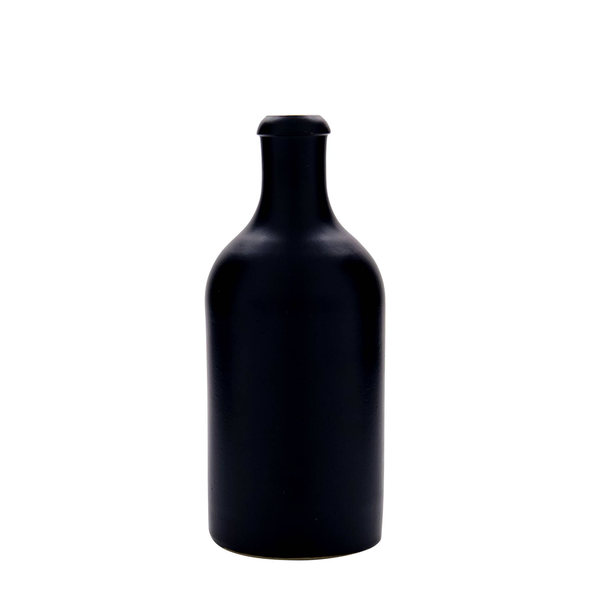 Κεραμικό μπουκάλι 500 ml, κεραμικό, μαύρο, στόμιο: φελλός