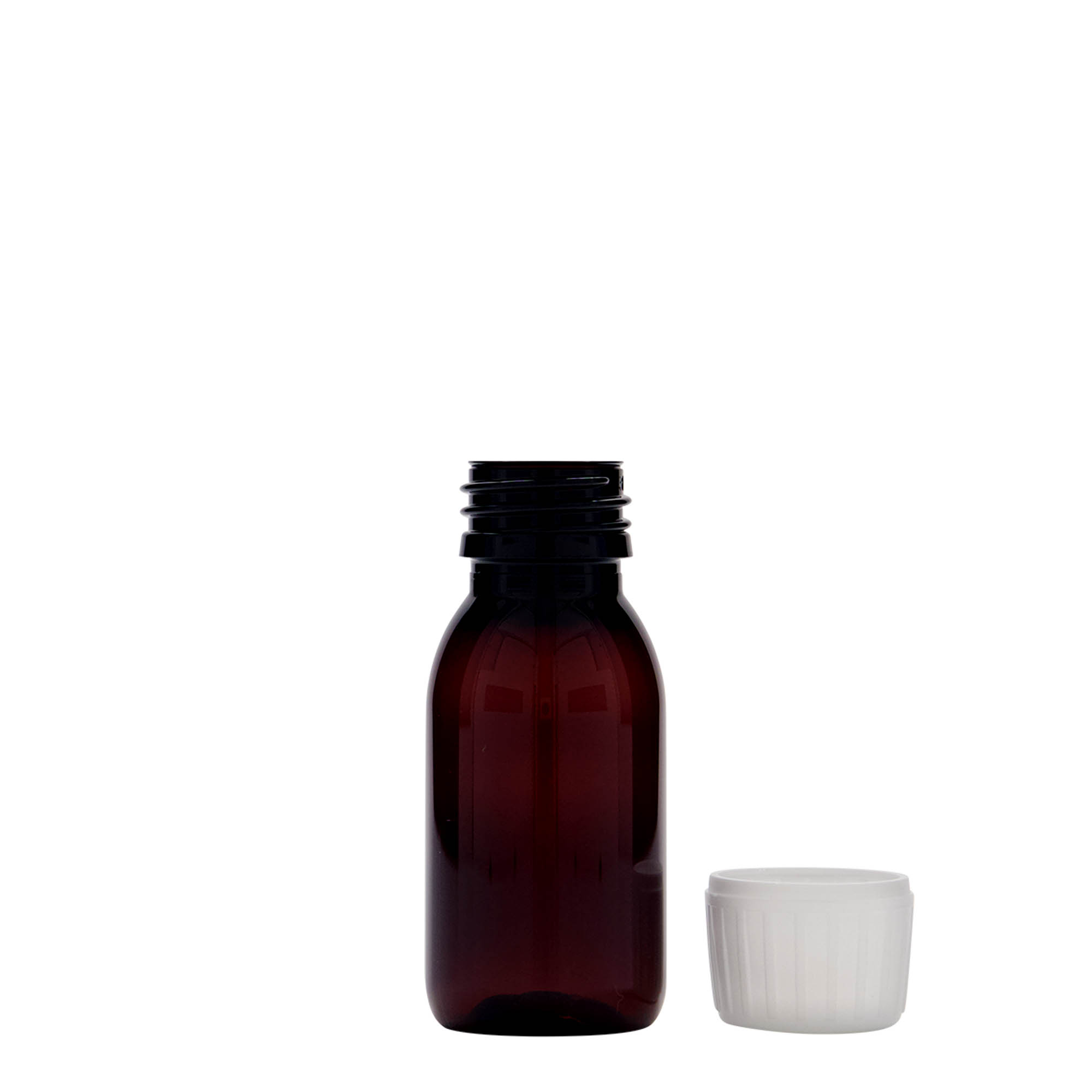 Μπουκάλι φαρμάκου PET 60 ml, καφέ, πλαστικό, στόμιο: PP 28