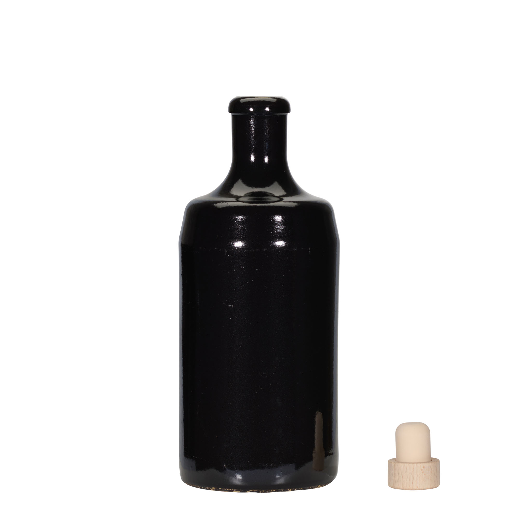 Κεραμικό μπουκάλι 'Calvados' 700 ml, κεραμικό, μαύρο, στόμιο: φελλός Κεραμικό μπουκάλι 'Calvados' 700 ml, κεραμικό, μαύρο, στόμιο: φελλός