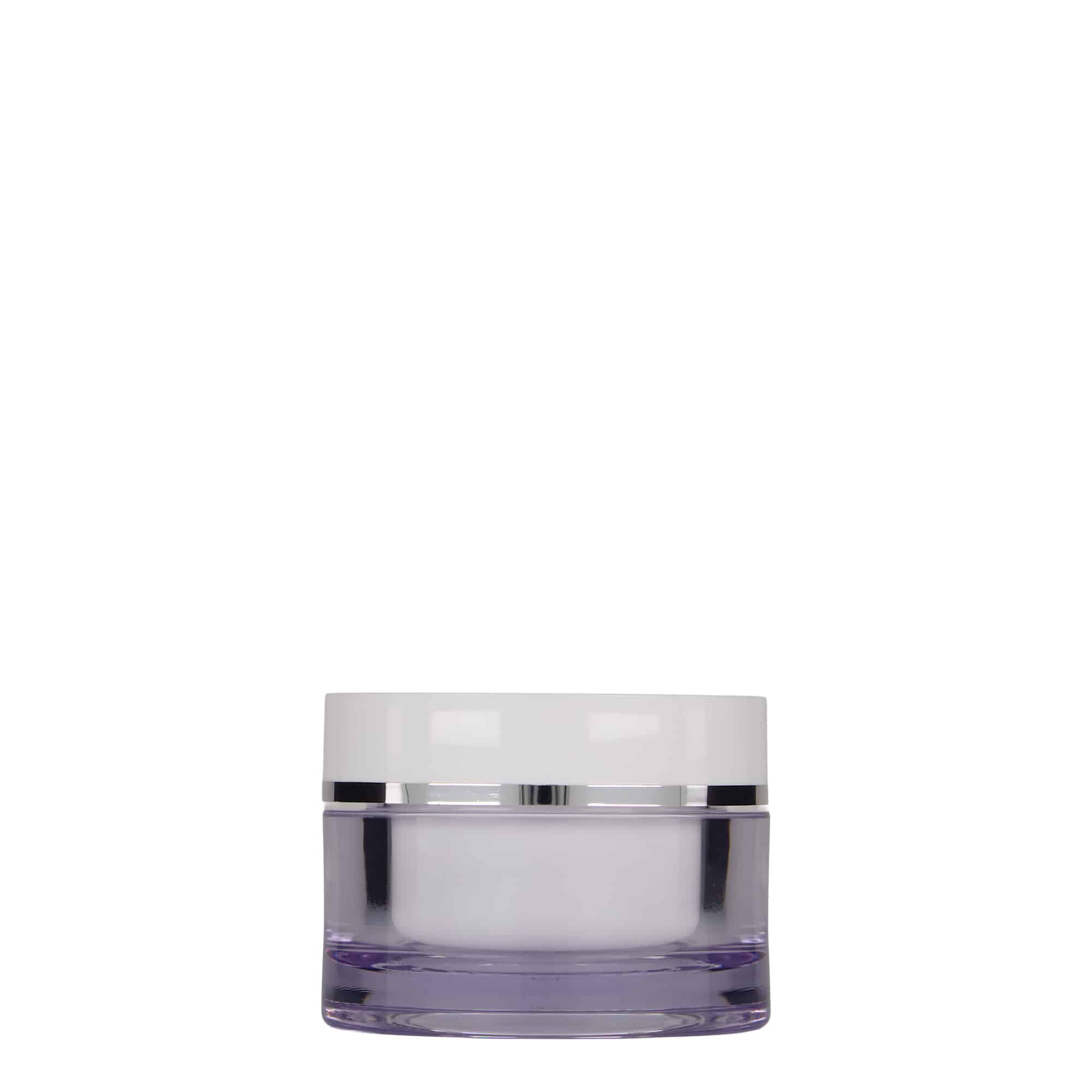 Βάζο για καλλυντικά 50 ml, πλαστικό SAN, λευκό, στόμιο: βιδωτό πώμα