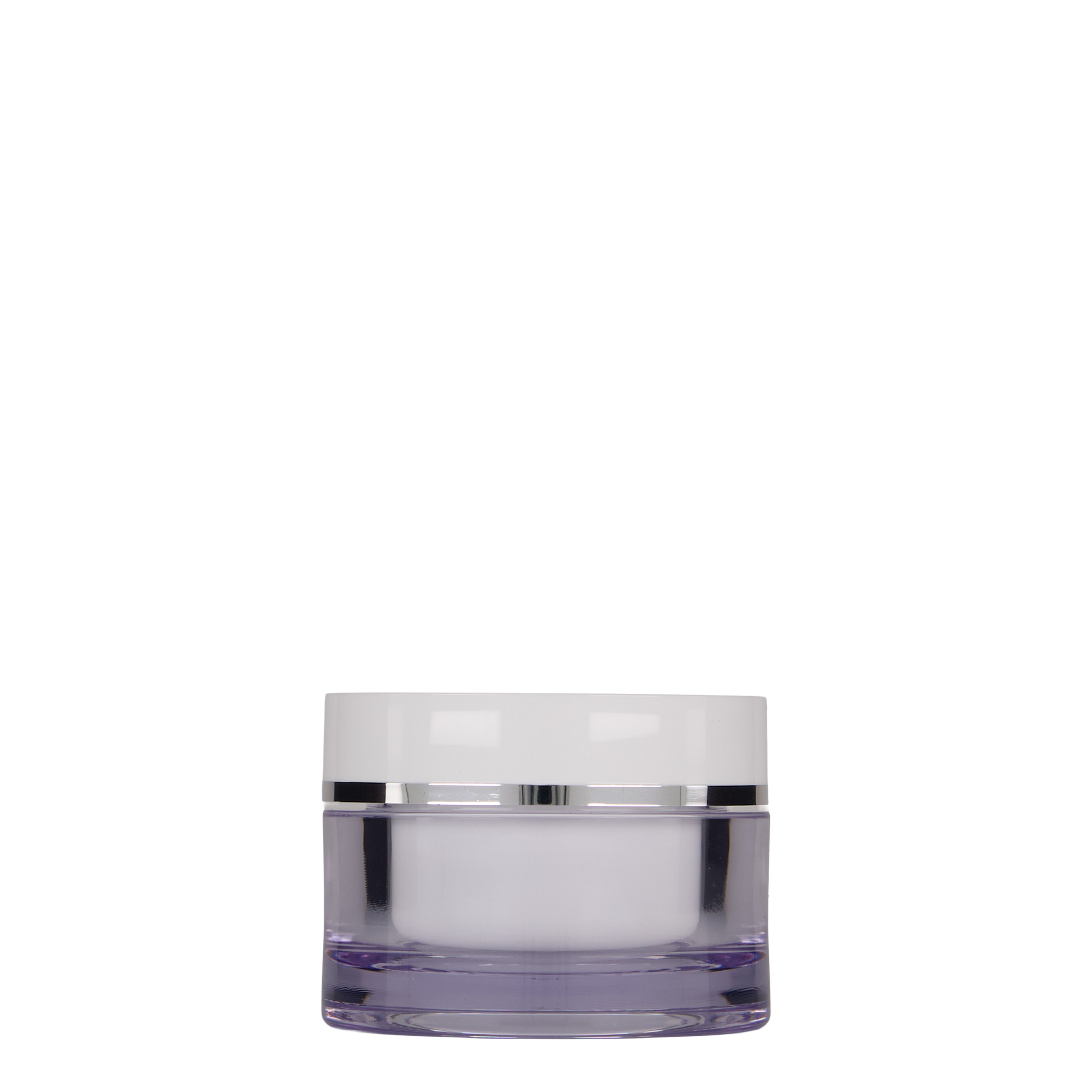 Βάζο για καλλυντικά 50 ml, πλαστικό SAN, λευκό, στόμιο: βιδωτό πώμα