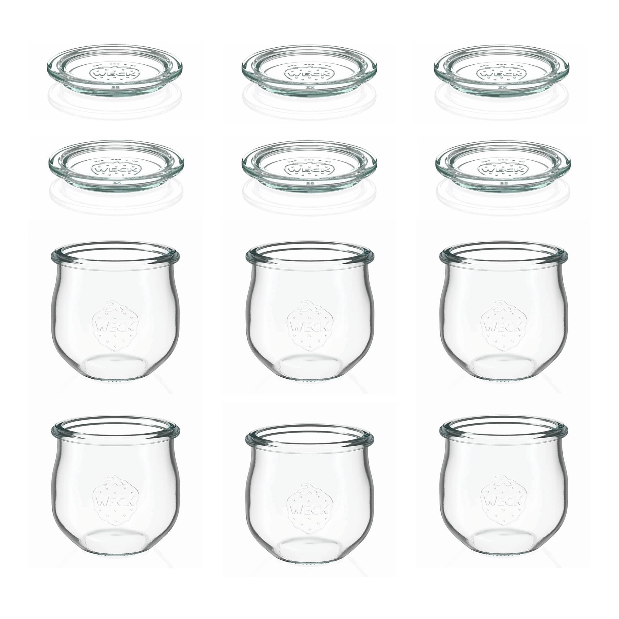 6x Βάζο-τουλίπα WECK 370 ml με γυάλινο καπάκι RR 80