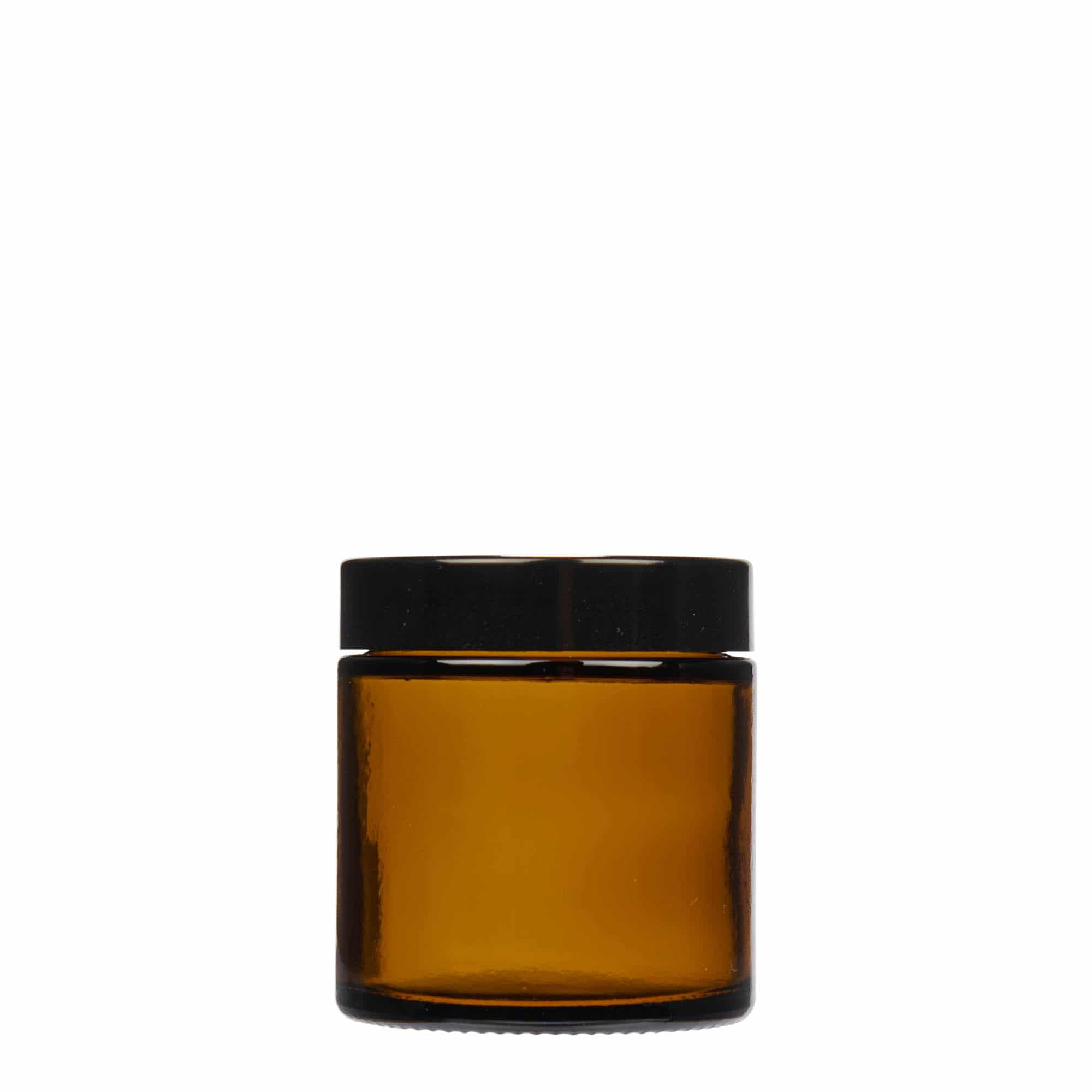 Βάζο για καλλυντικά 'Brown Line' 120 ml, γυάλινο, καφέ, στόμιο: βιδωτό πώμα