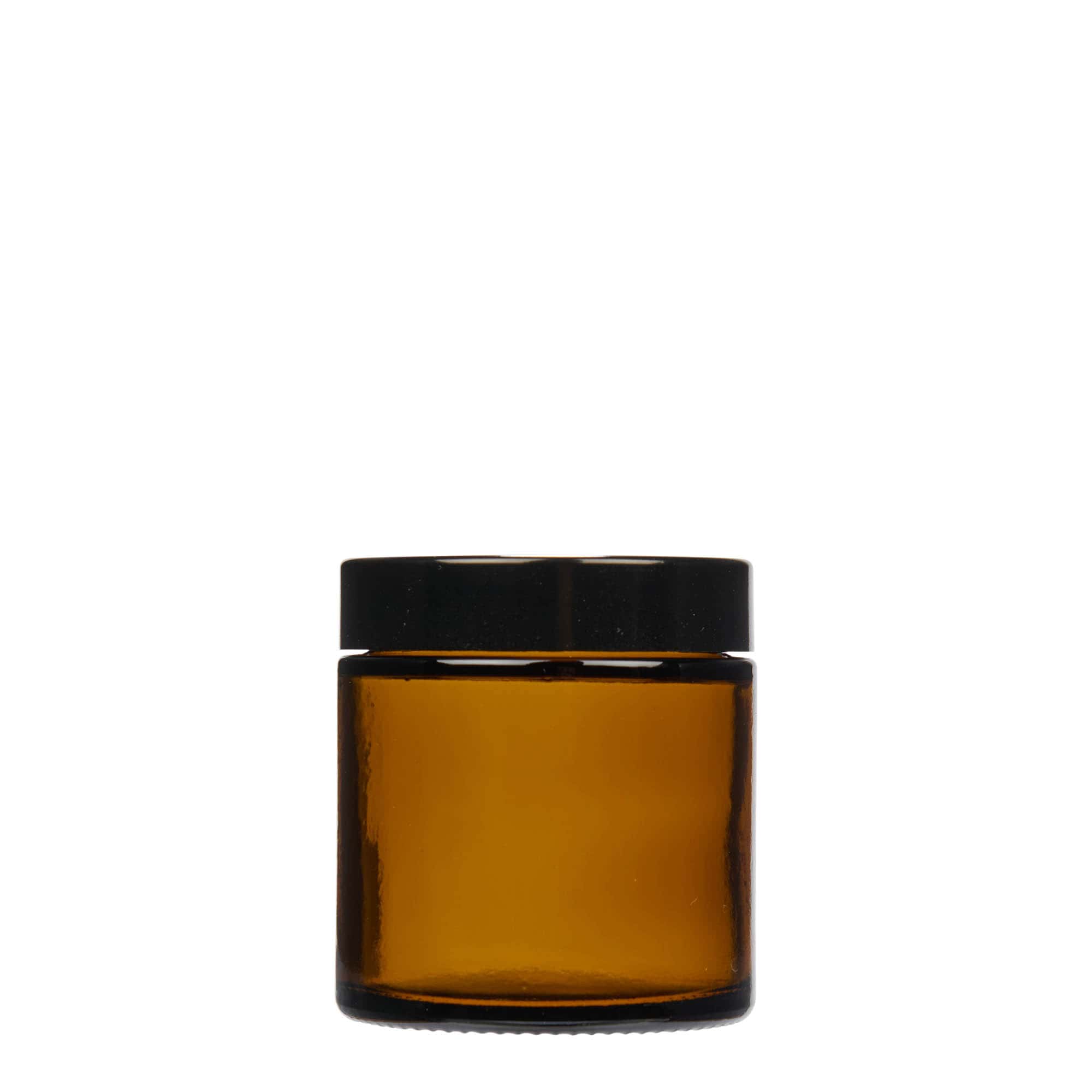 Βάζο για καλλυντικά 'Brown Line' 120 ml, γυάλινο, καφέ, στόμιο: βιδωτό πώμα