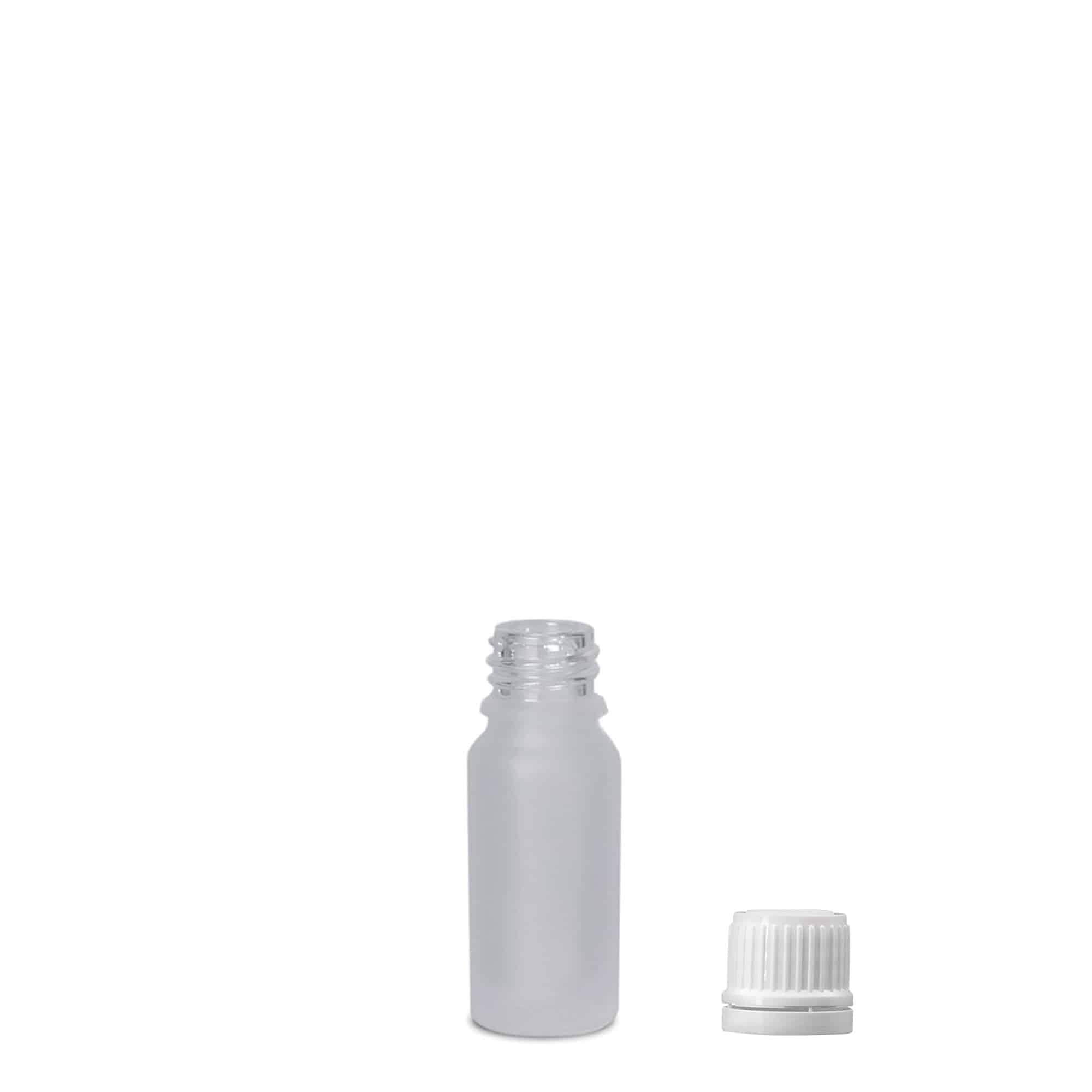 10 ml Medizinflasche, Glas, geeist, Mündung: DIN 18