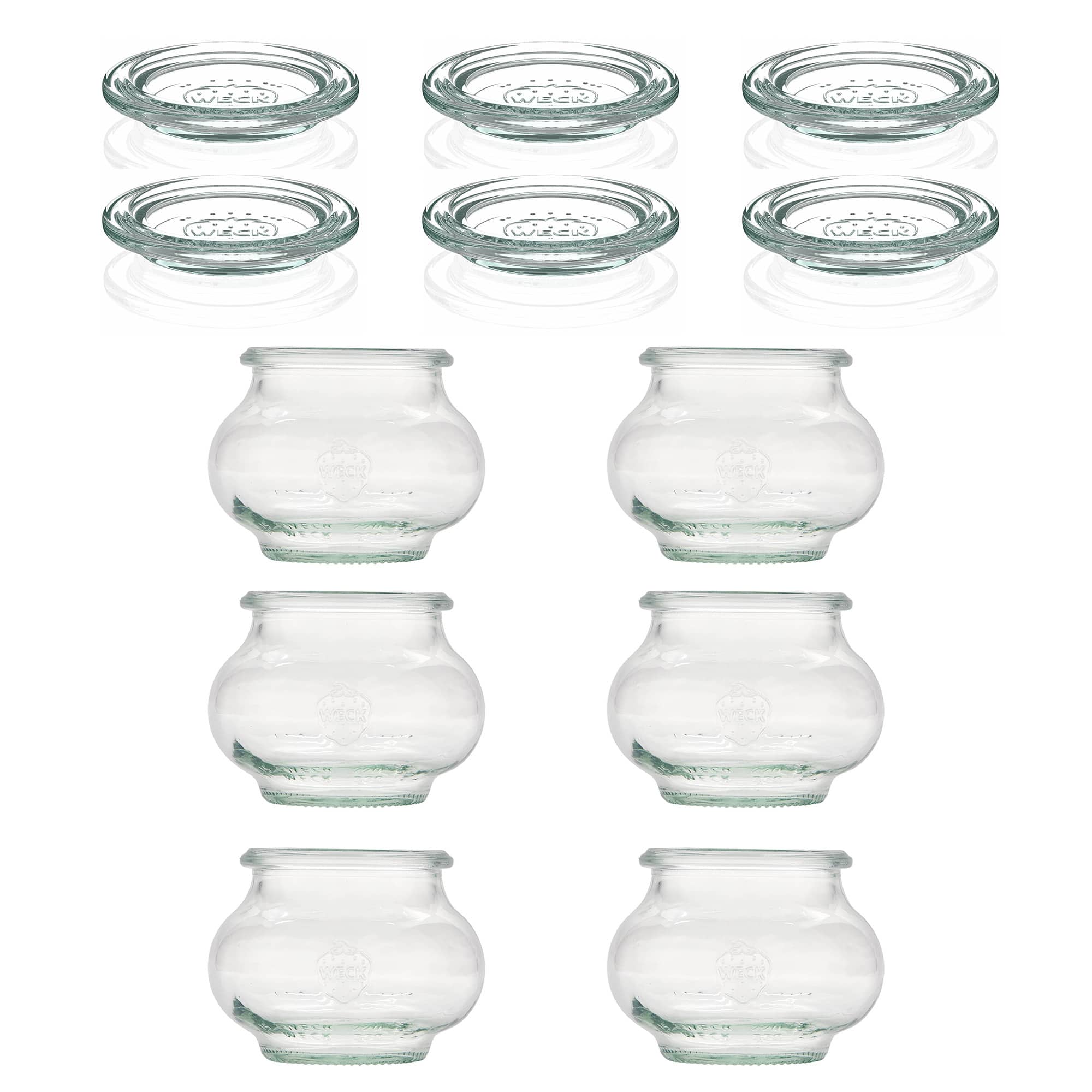 6x Διακοσμητικό βάζο WECK 220 ml με γυάλινο καπάκι RR 60