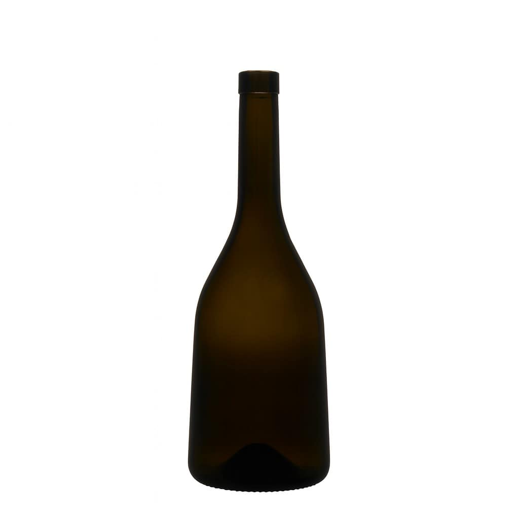 Γυάλινο μπουκάλι 'Rustica' 750 ml, πράσινο αντικέ, στόμιο: φελλός