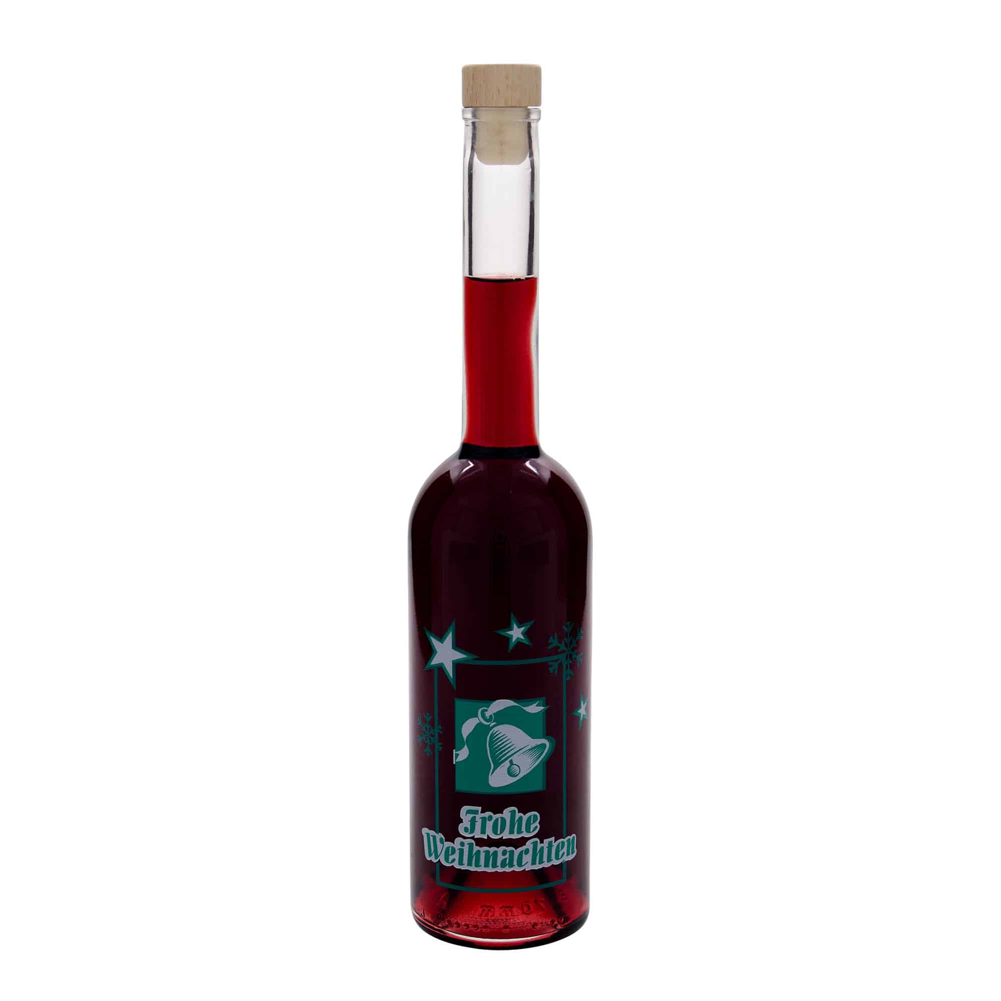 500 ml γυάλινο μπουκάλι 'Opera', σχέδιο: Καλά Χριστούγεννα, στόμιο: φελλός