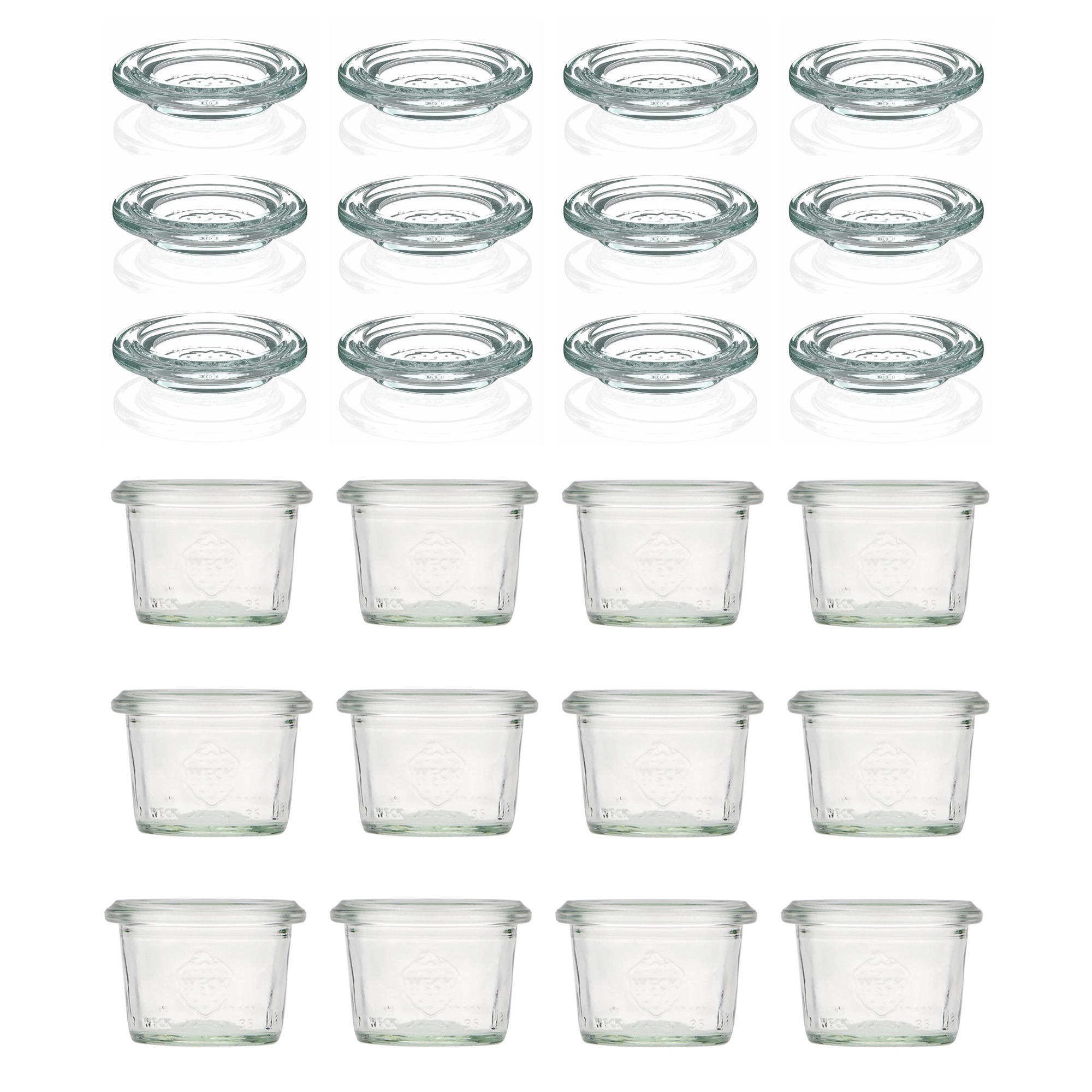 12x Κυλινδρικό βάζο WECK 35 ml με γυάλινο καπάκι RR 40