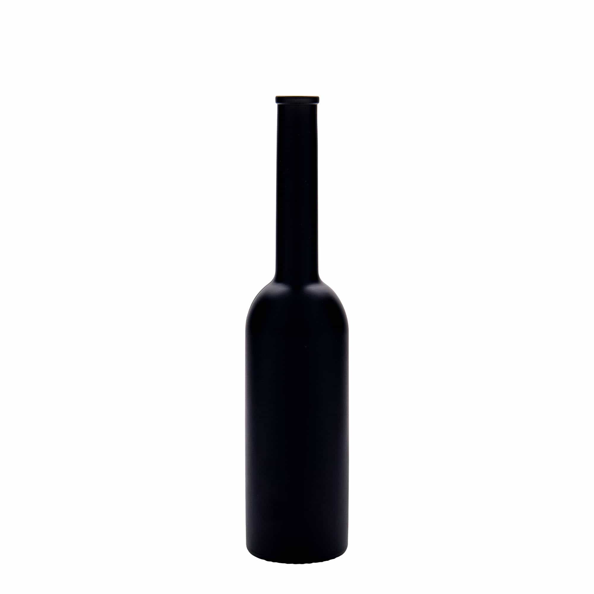 Γυάλινο μπουκάλι 'Opera' 200 ml, μαύρο, στόμιο: φελλός Γυάλινο μπουκάλι 'Opera' 200 ml, μαύρο, στόμιο: φελλός