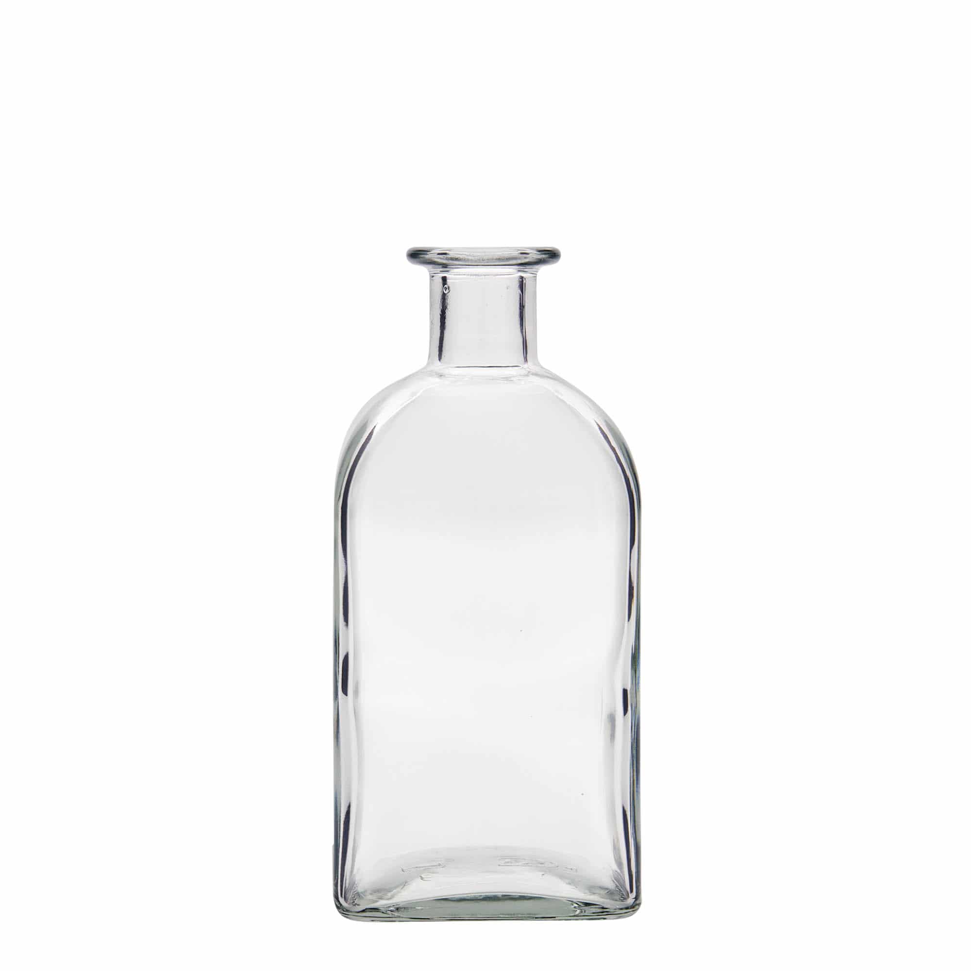 Γυάλινο μπουκάλι φαρμακείου 'Carré' 500 ml, τετράγωνο, στόμιο: φελλός Γυάλινο μπουκάλι φαρμακείου 'Carré' 500 ml, τετράγωνο, στόμιο: φελλός