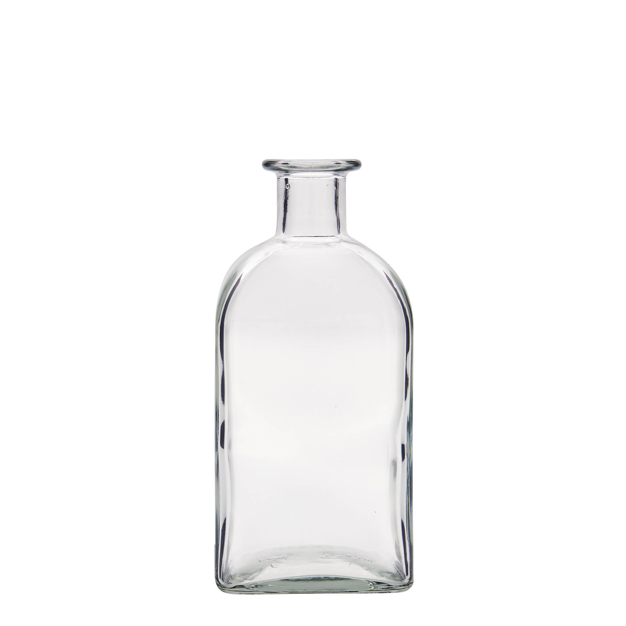 Γυάλινο μπουκάλι φαρμακείου 'Carré' 500 ml, τετράγωνο, στόμιο: φελλός