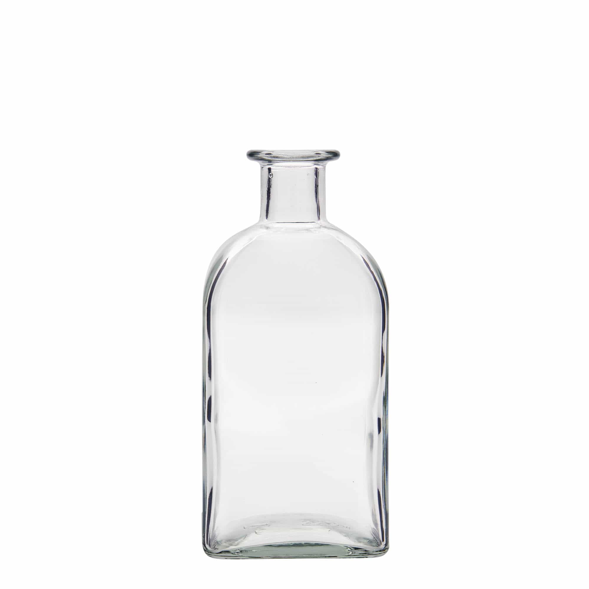 Γυάλινο μπουκάλι φαρμακείου 'Carré' 500 ml, τετράγωνο, στόμιο: φελλός