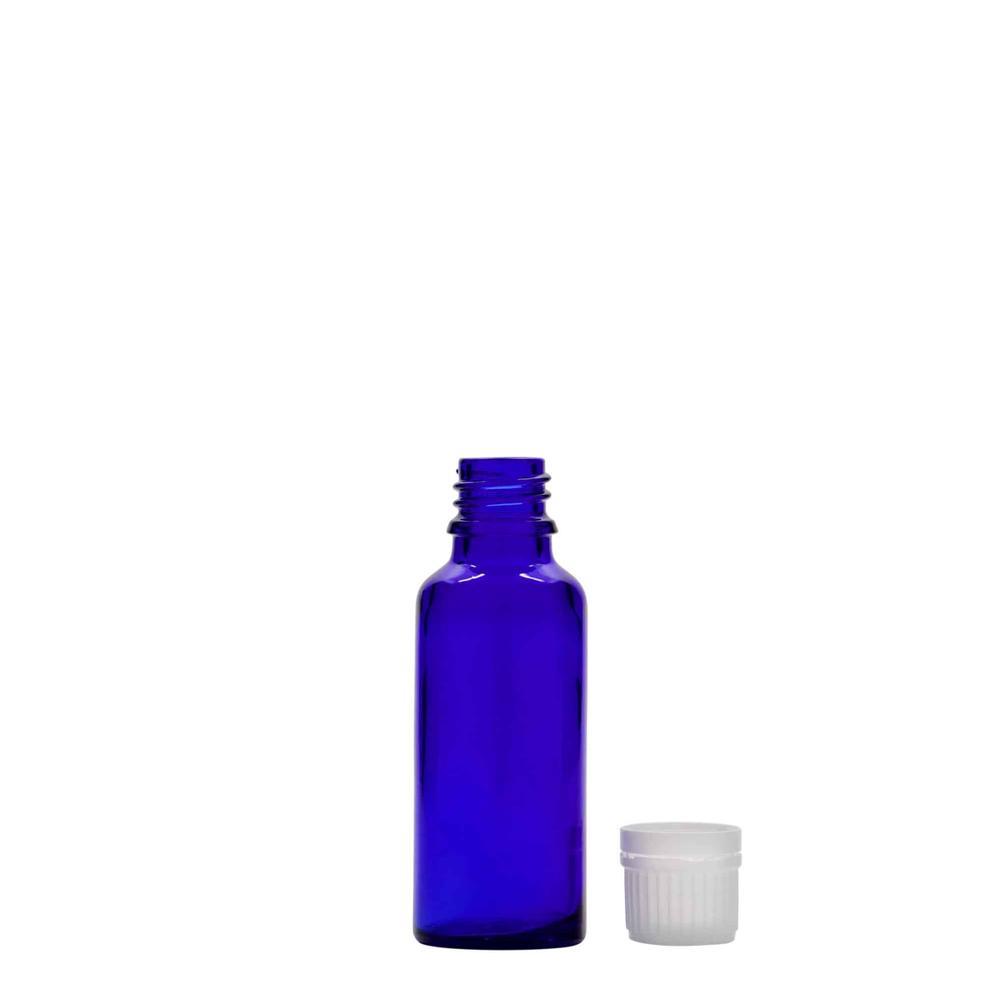 Μπουκάλι φαρμάκου 30 ml, γυάλινο, μπλε ρουά, στόμιο: DIN 18