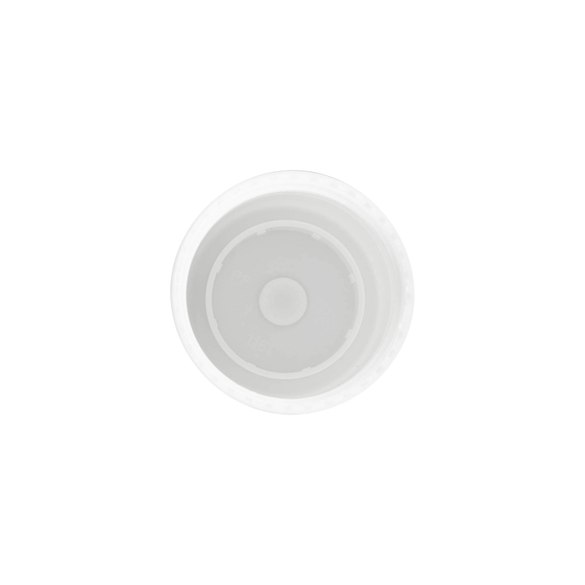 Καπάκι για μπουκάλι roll-on 50 ml, πλαστικό PP, λευκό, για στόμιο: βιδωτό πώμα