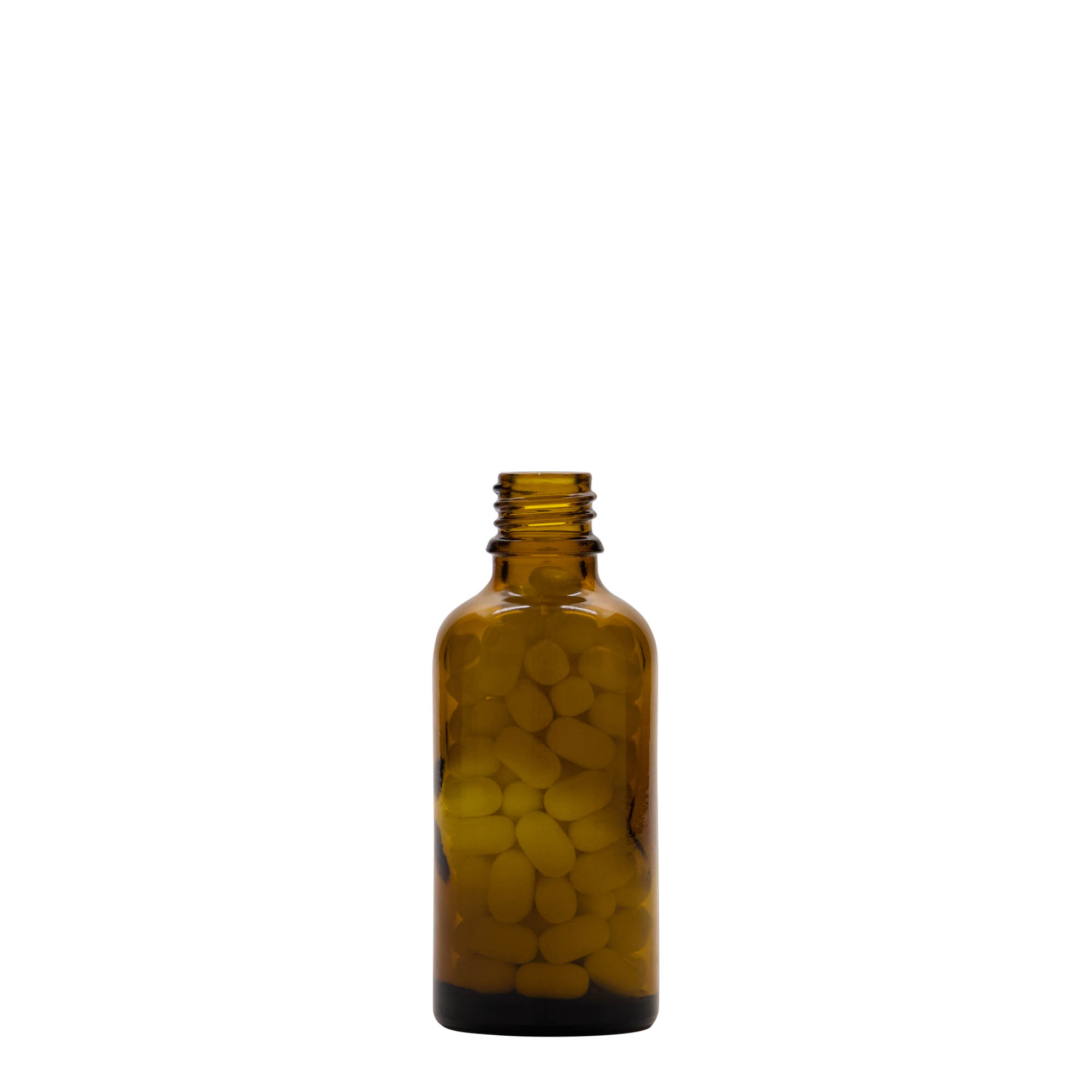 Μπουκάλι φαρμάκου 50 ml, γυάλινο, καφέ, στόμιο: DIN 18 Μπουκάλι φαρμάκου 50 ml, γυάλινο, καφέ, στόμιο: DIN 18