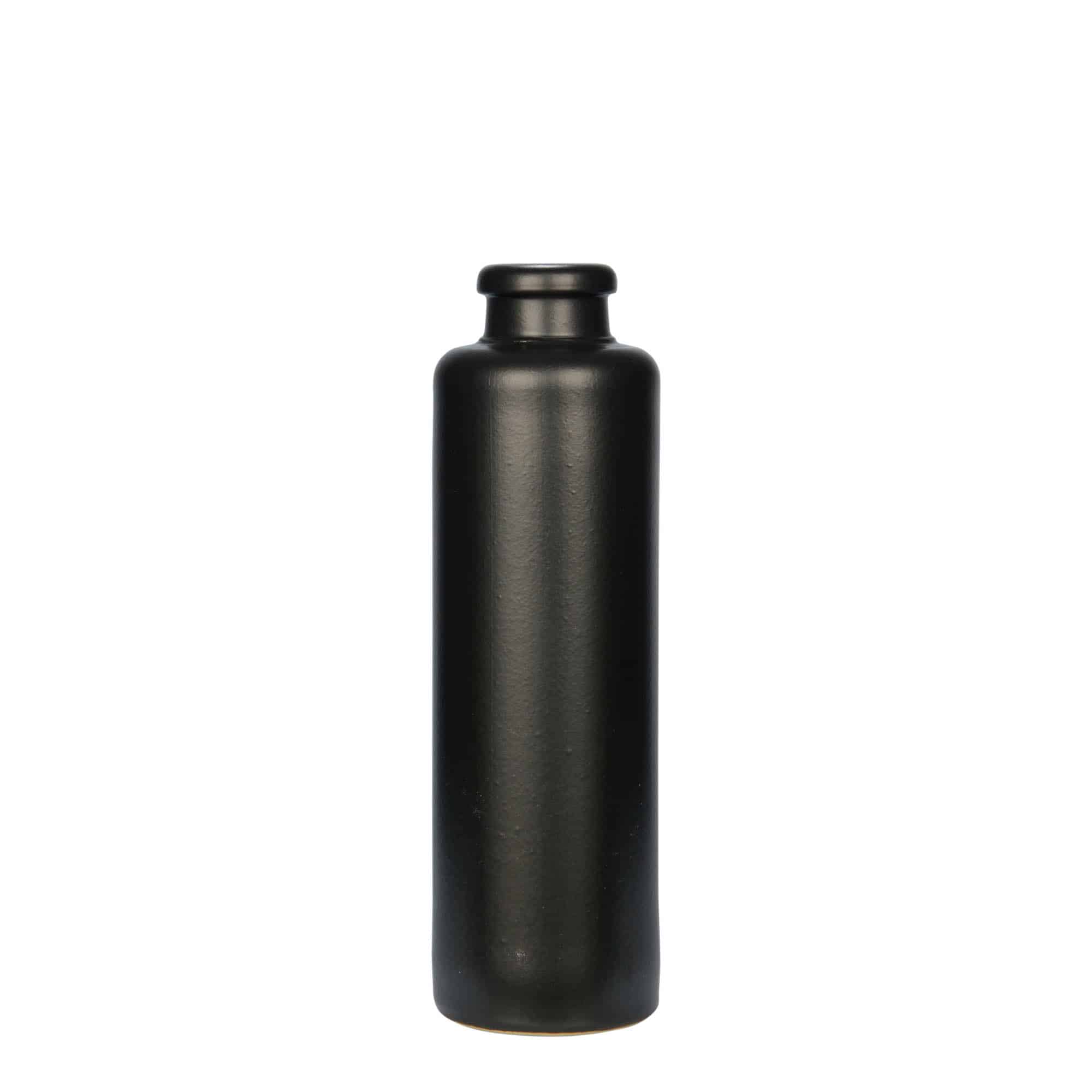Κεραμικό μπουκάλι 200 ml, κεραμικό, μαύρο, στόμιο: φελλός Κεραμικό μπουκάλι 200 ml, κεραμικό, μαύρο, στόμιο: φελλός