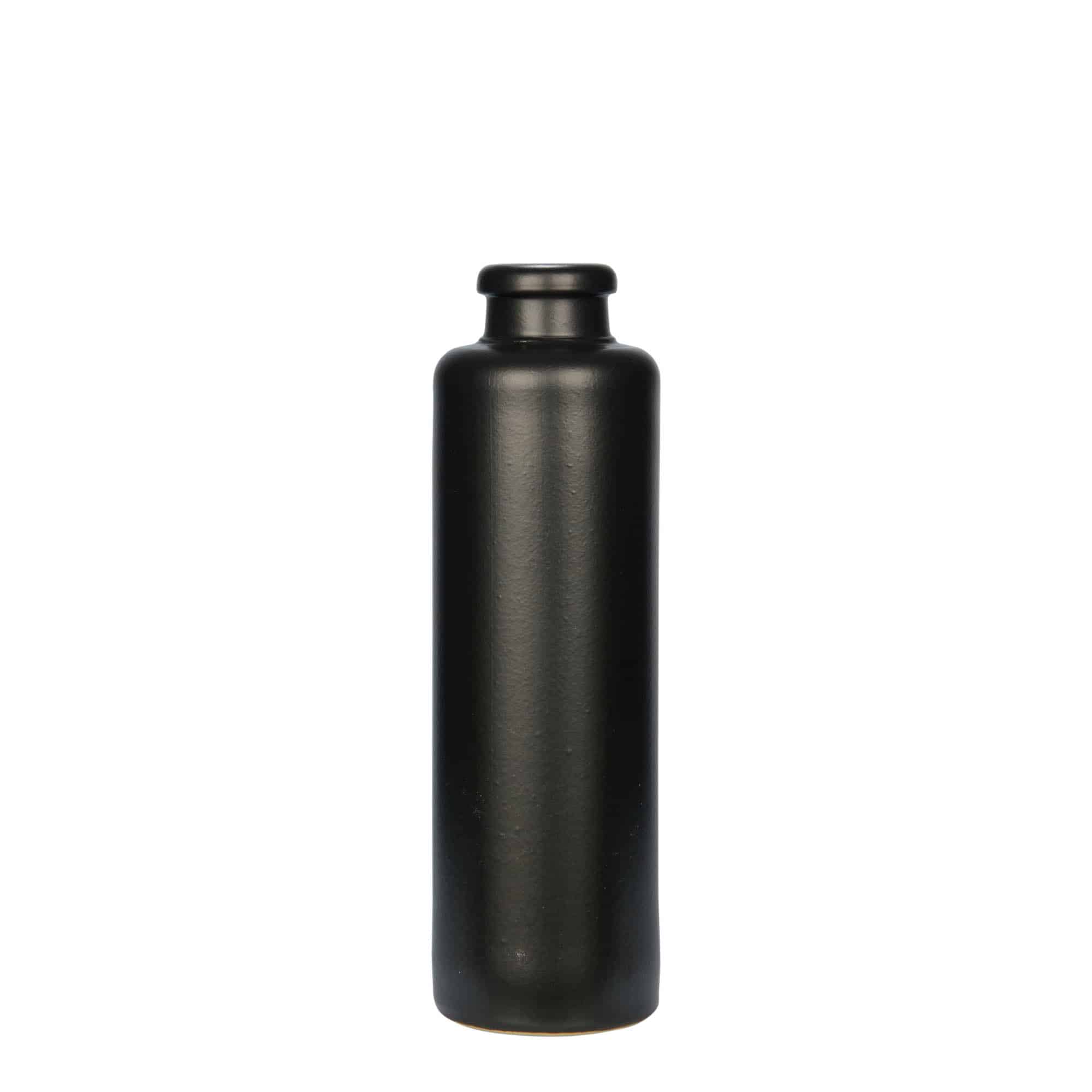 Κεραμικό μπουκάλι 200 ml, κεραμικό, μαύρο, στόμιο: φελλός