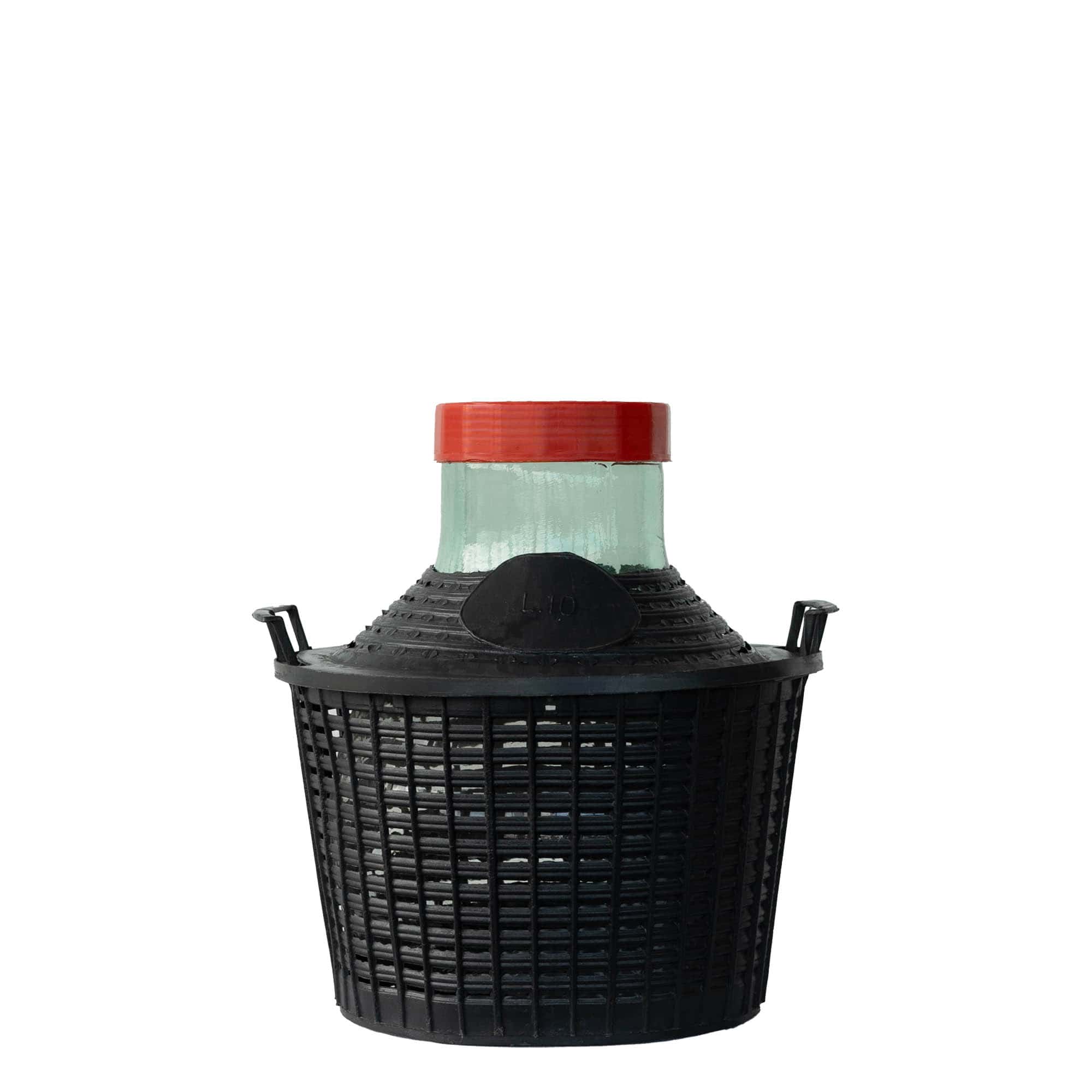 Νταμιτζάνα 10 l με φαρδύ λαιμό, γυάλινη, στόμιο: βιδωτό πώμα