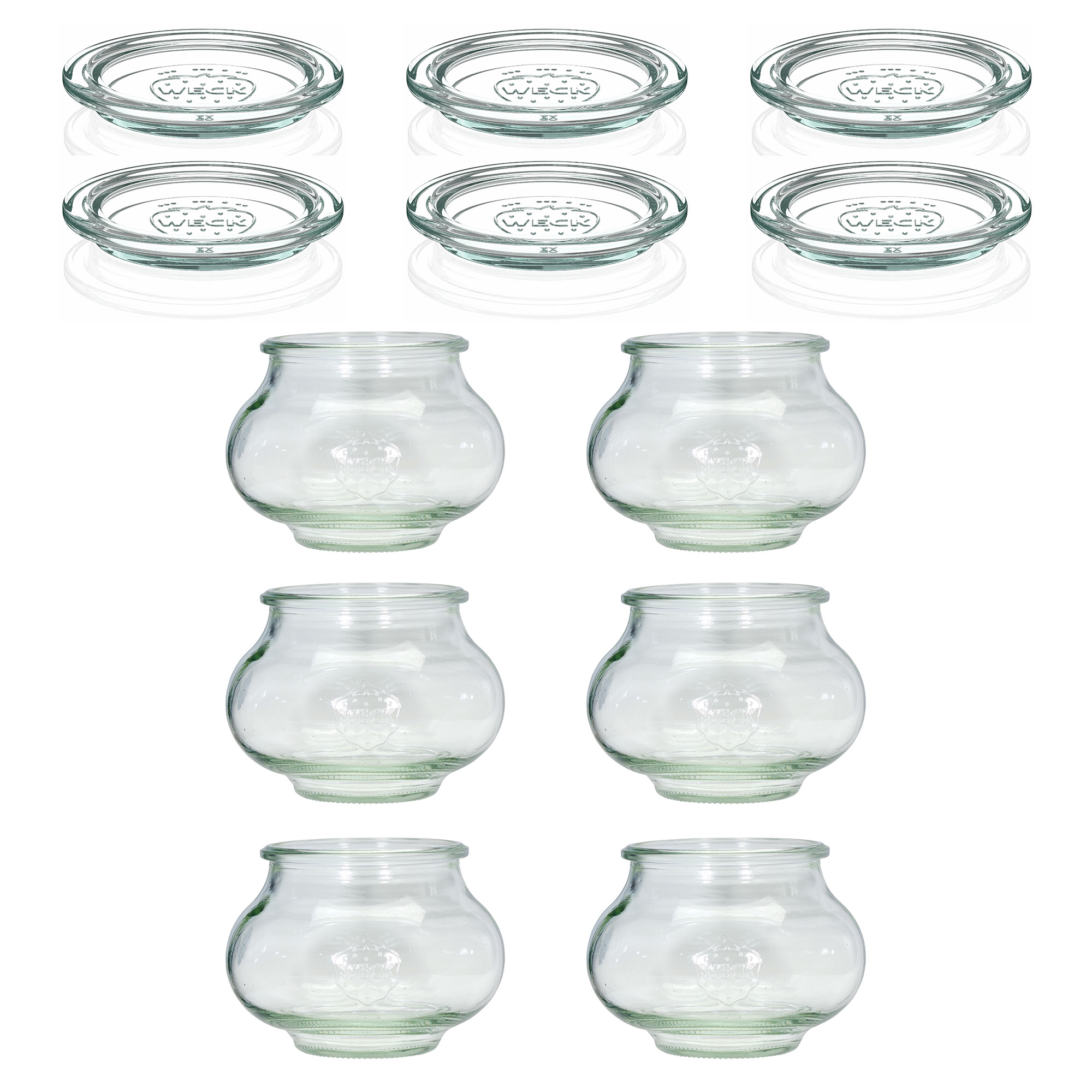 6x Διακοσμητικό βάζο WECK 560 ml με γυάλινο καπάκι RR 80