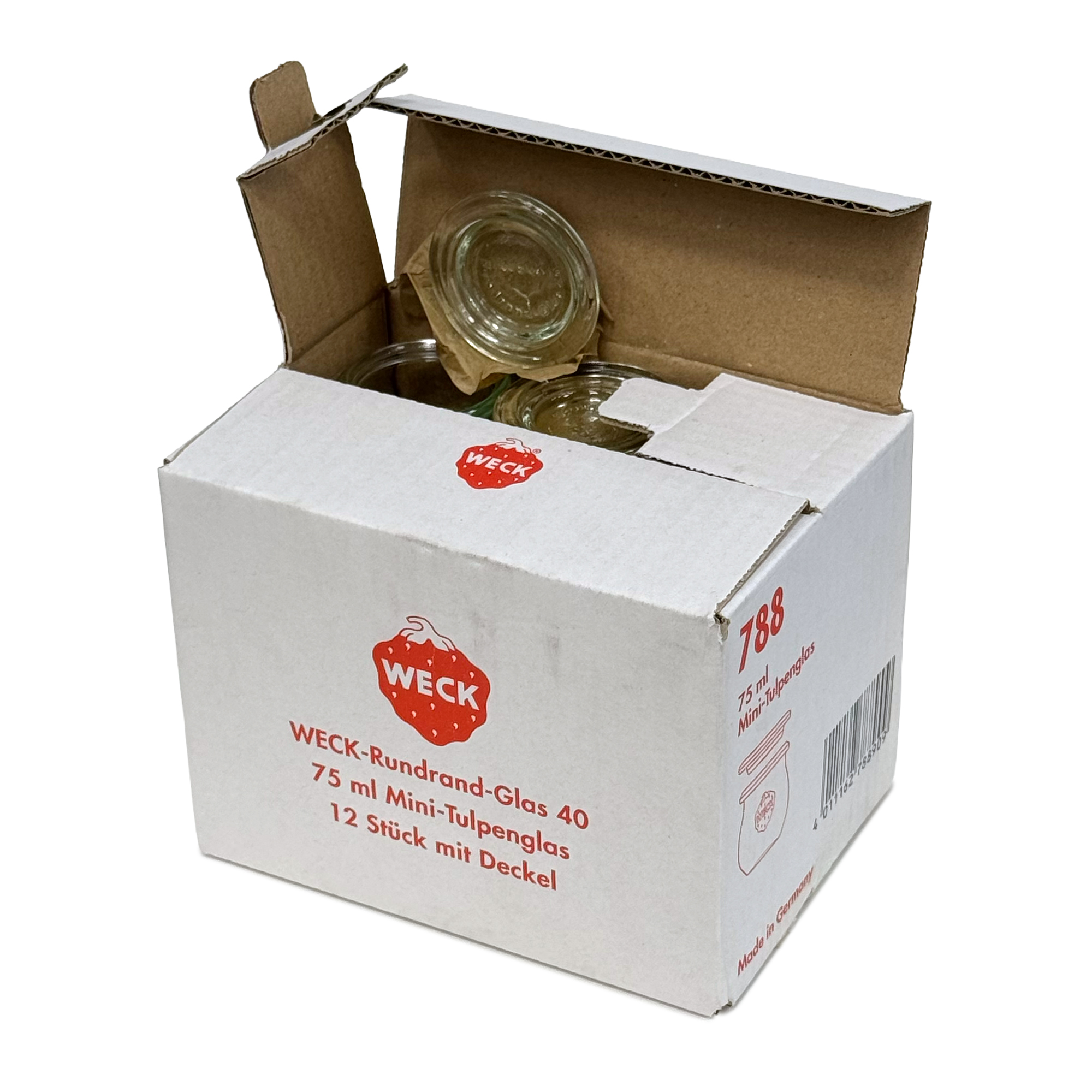 12x Βάζο-τουλίπα WECK 75 ml με γυάλινο καπάκι RR 40