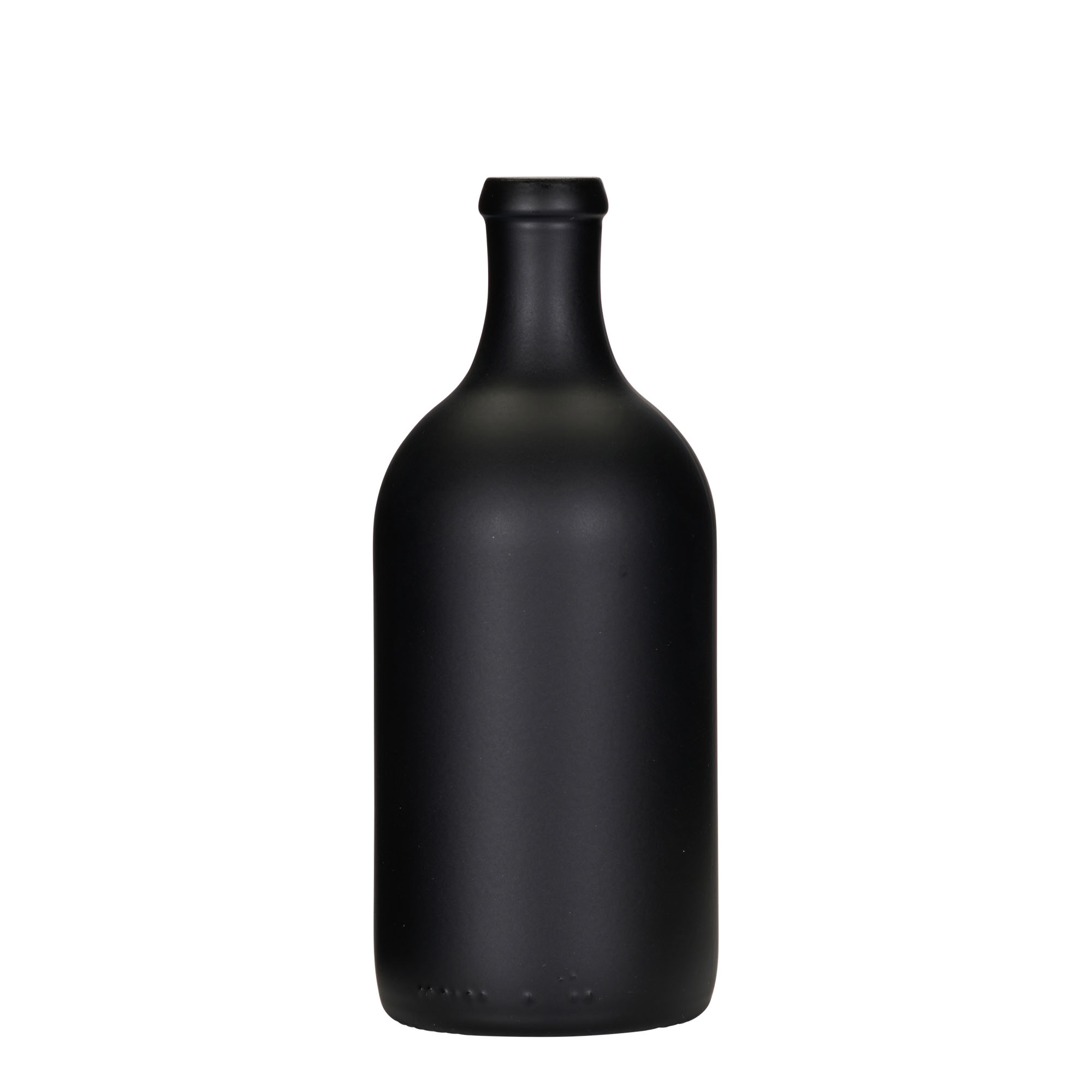 500 ml Glasflasche 'Ginevra Leggera', schwarz, Mündung: Kork