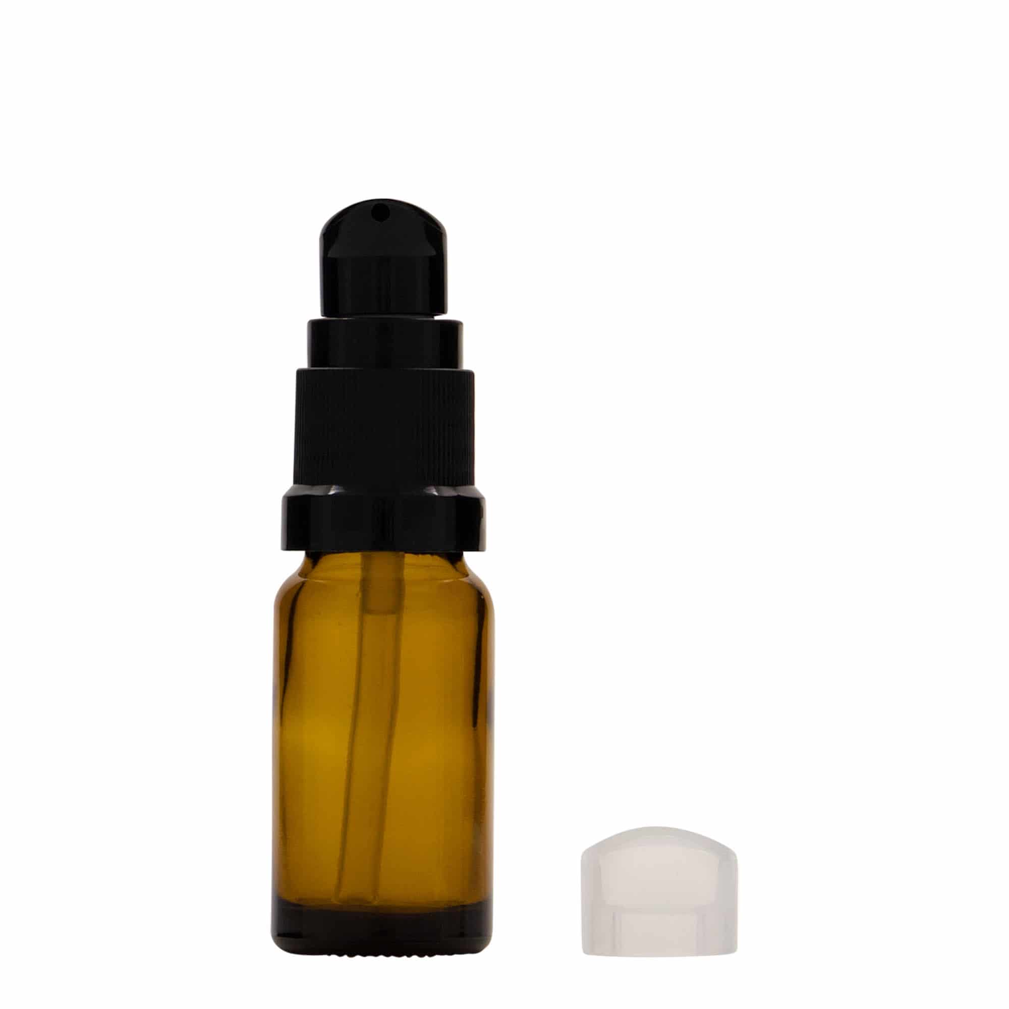 Μπουκάλι φαρμάκου με αντλία λοσιόν 10 ml, γυάλινο, καφέ, στόμιο: DIN 18