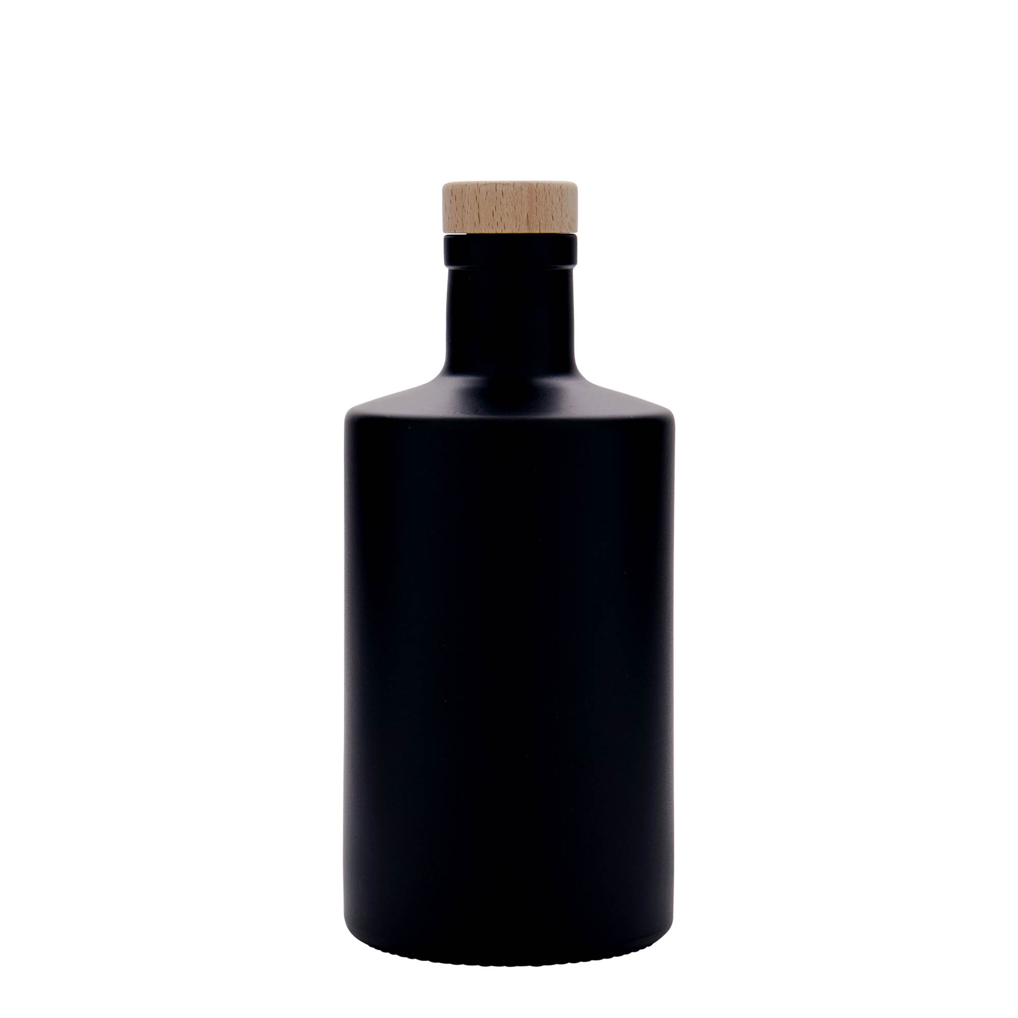 Γυάλινο μπουκάλι 'Caroline' 500 ml, μαύρο, στόμιο: φελλός