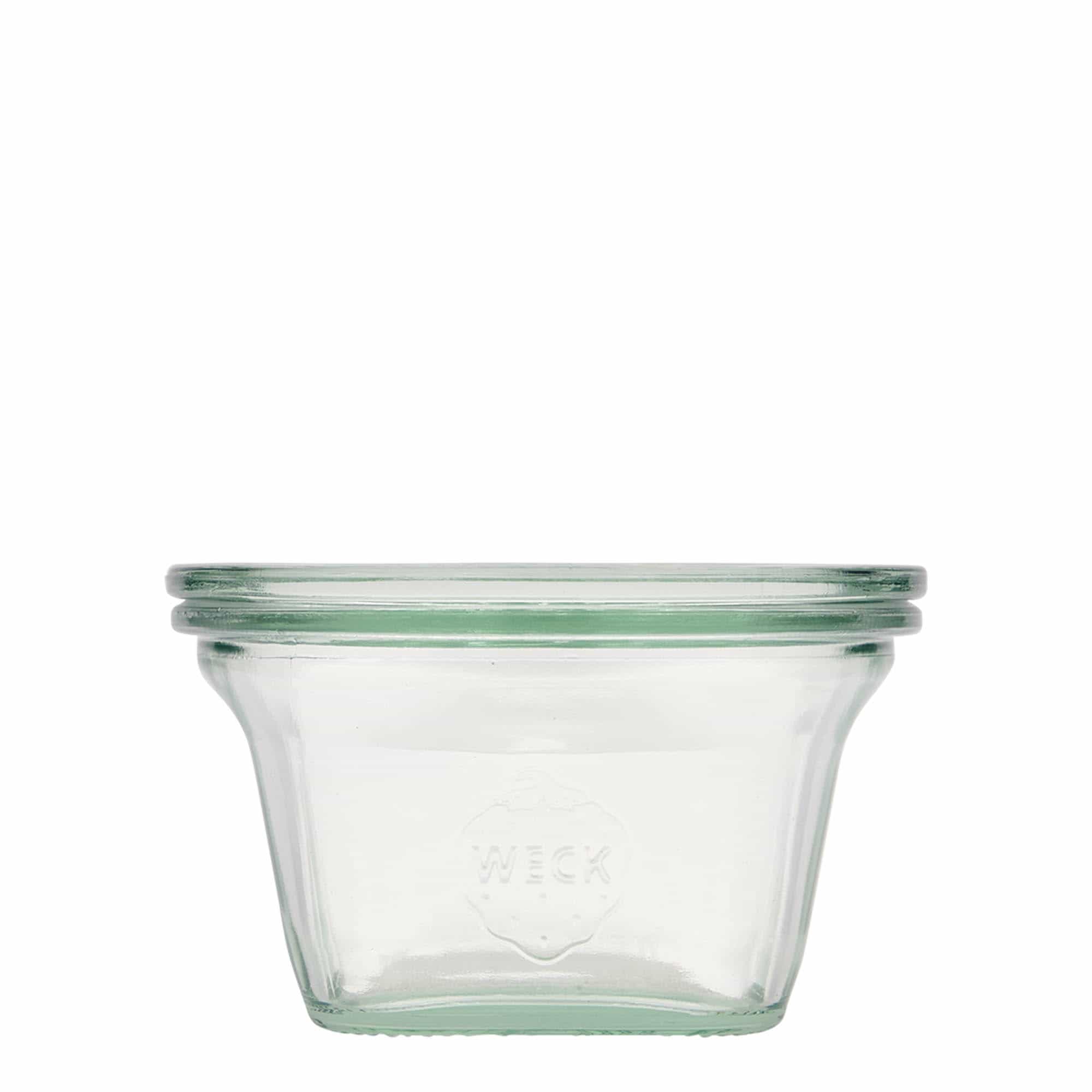 Τετράγωνο βάζο WECK 290 ml, τετράγωνο, στόμιο: στρογγυλεμένο χείλος Τετράγωνο βάζο WECK 290 ml, τετράγωνο, στόμιο: στρογγυλεμένο χείλος