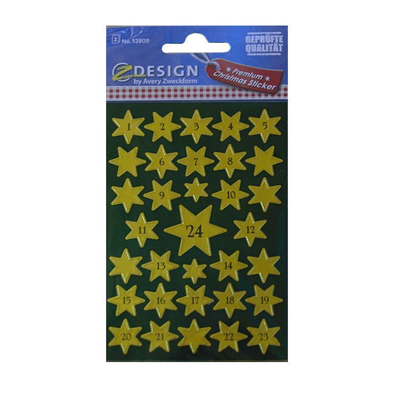 Αυτοκόλλητα Zweckform 'Ημερολόγιο αντίστροφης μέτρησης για τα Χριστούγεννα 1-24', χάρτινα, χρυσά Αυτοκόλλητα Zweckform 'Ημερολόγιο αντίστροφης μέτρησης για τα Χριστούγεννα 1-24', χάρτινα, χρυσά